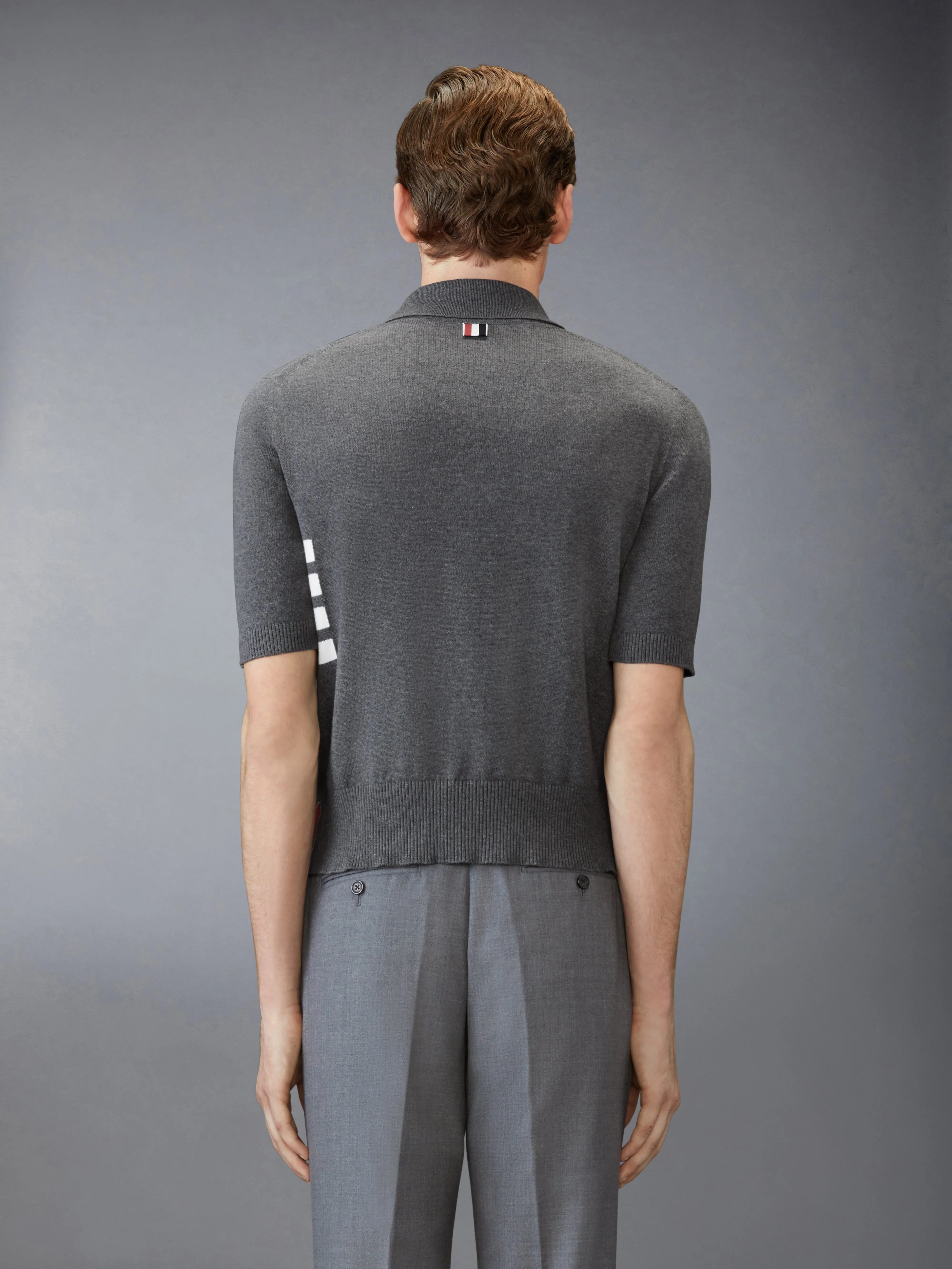 COTTON 4-BAR RELAXED FIT POLO sold by Thom Browne product image thumbnail 2