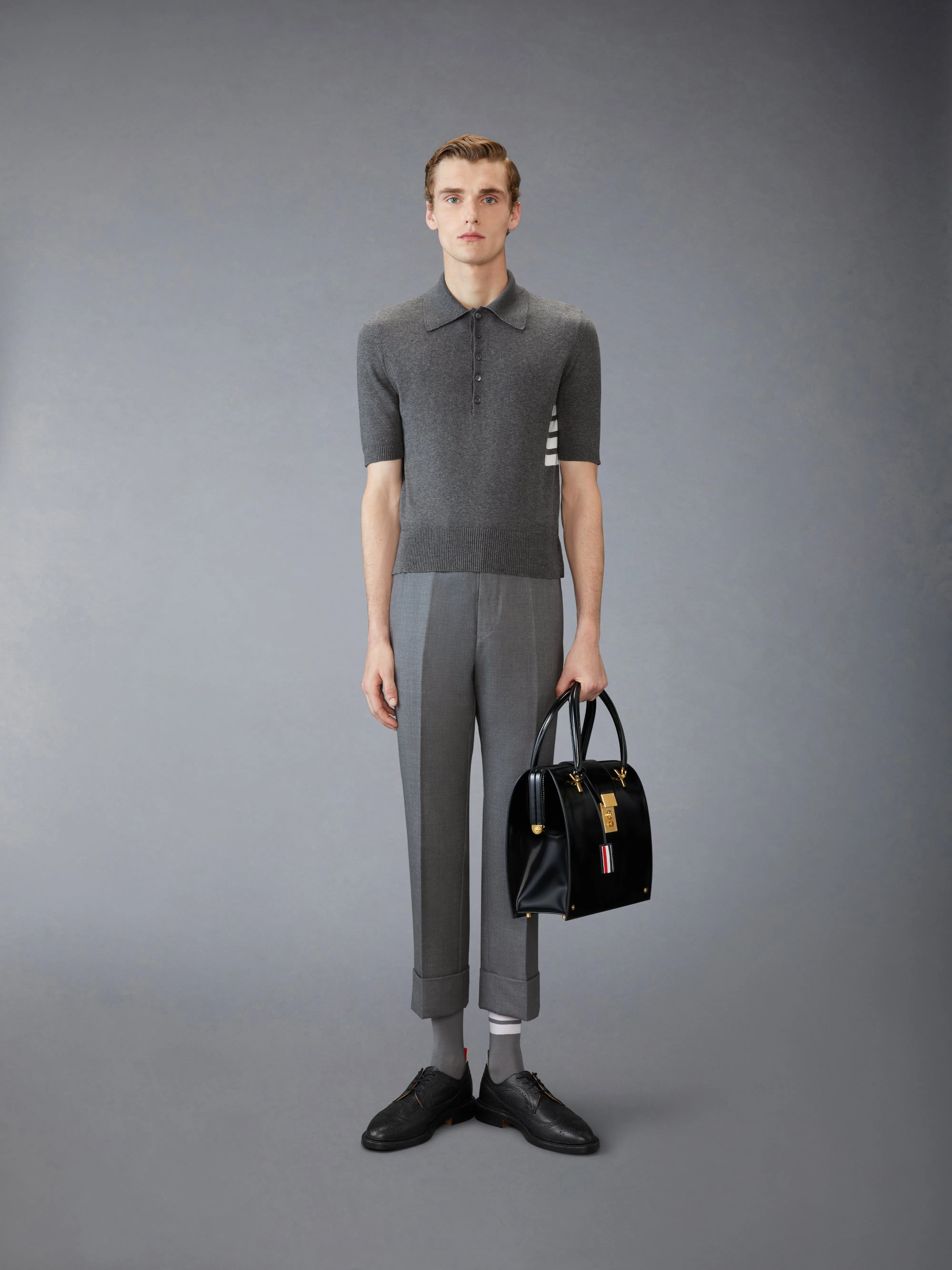 COTTON 4-BAR RELAXED FIT POLO sold by Thom Browne product image thumbnail 3