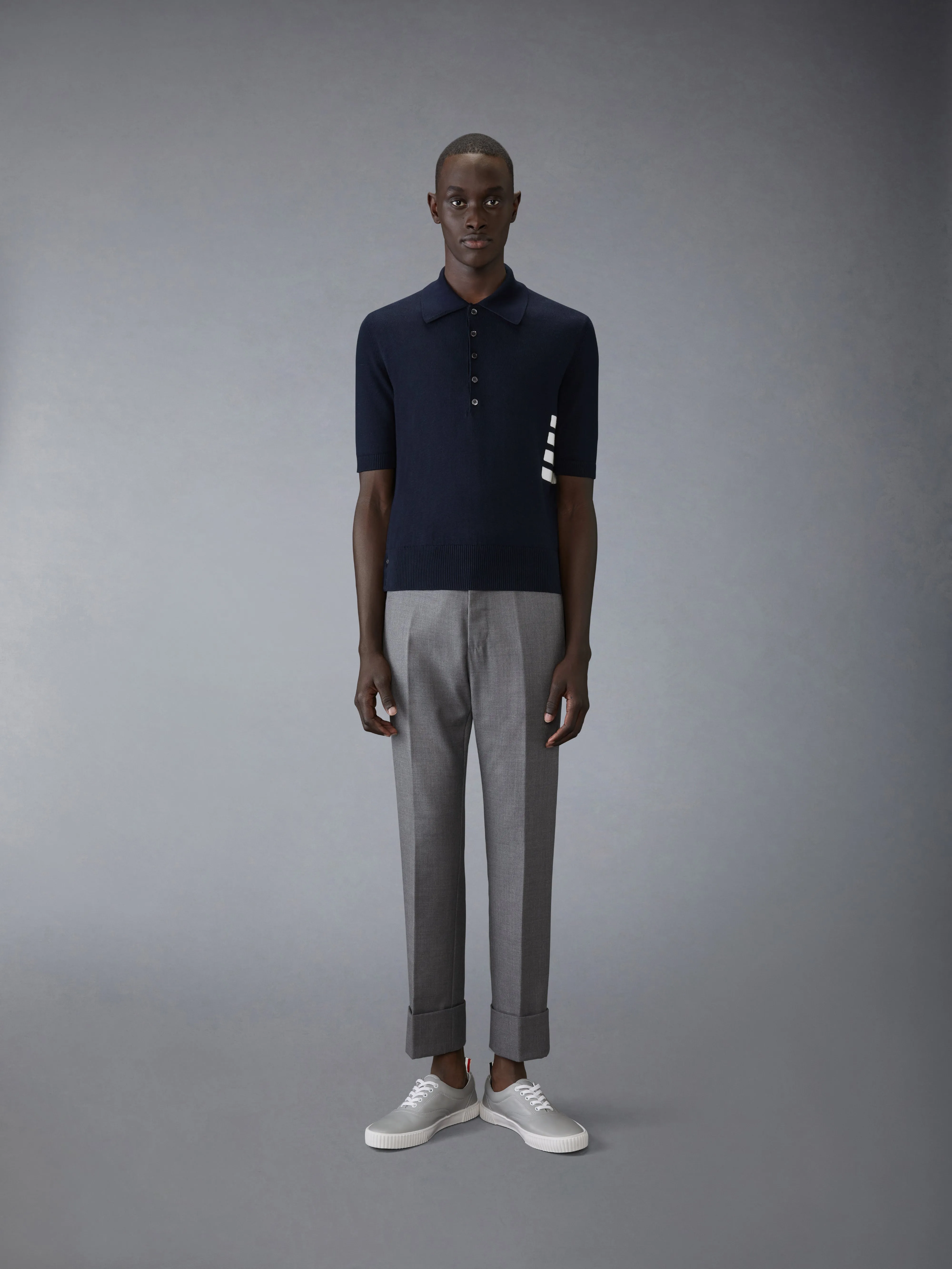 COTTON 4-BAR RELAXED FIT POLO sold by Thom Browne product image thumbnail 3