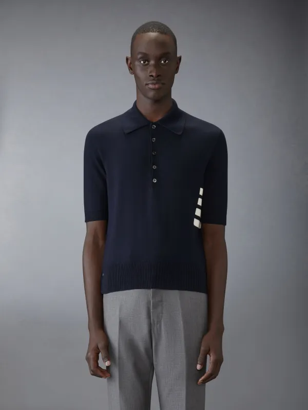 COTTON 4-BAR RELAXED FIT POLO sold by Thom Browne