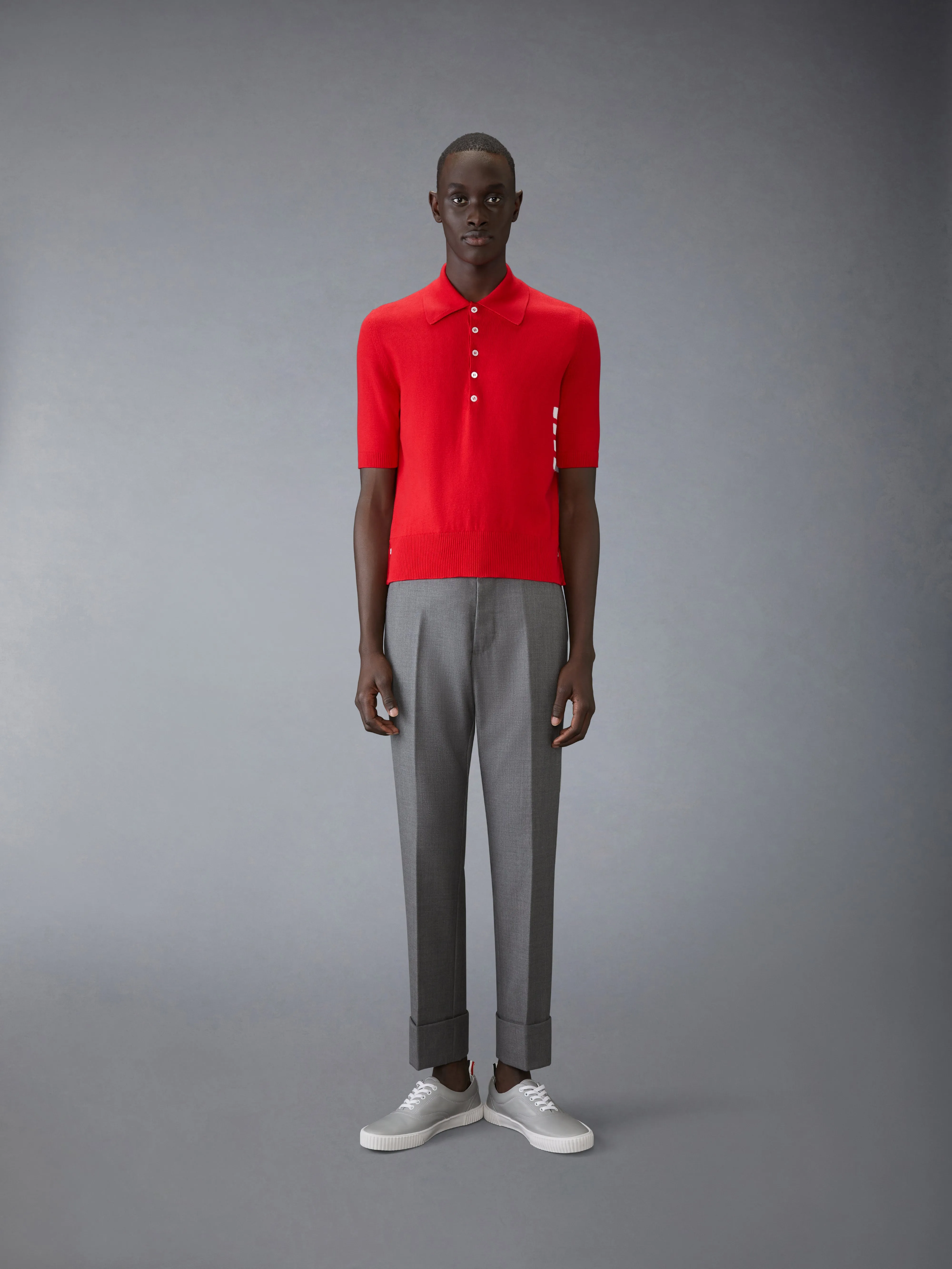 COTTON 4-BAR RELAXED FIT POLO sold by Thom Browne product image thumbnail 3
