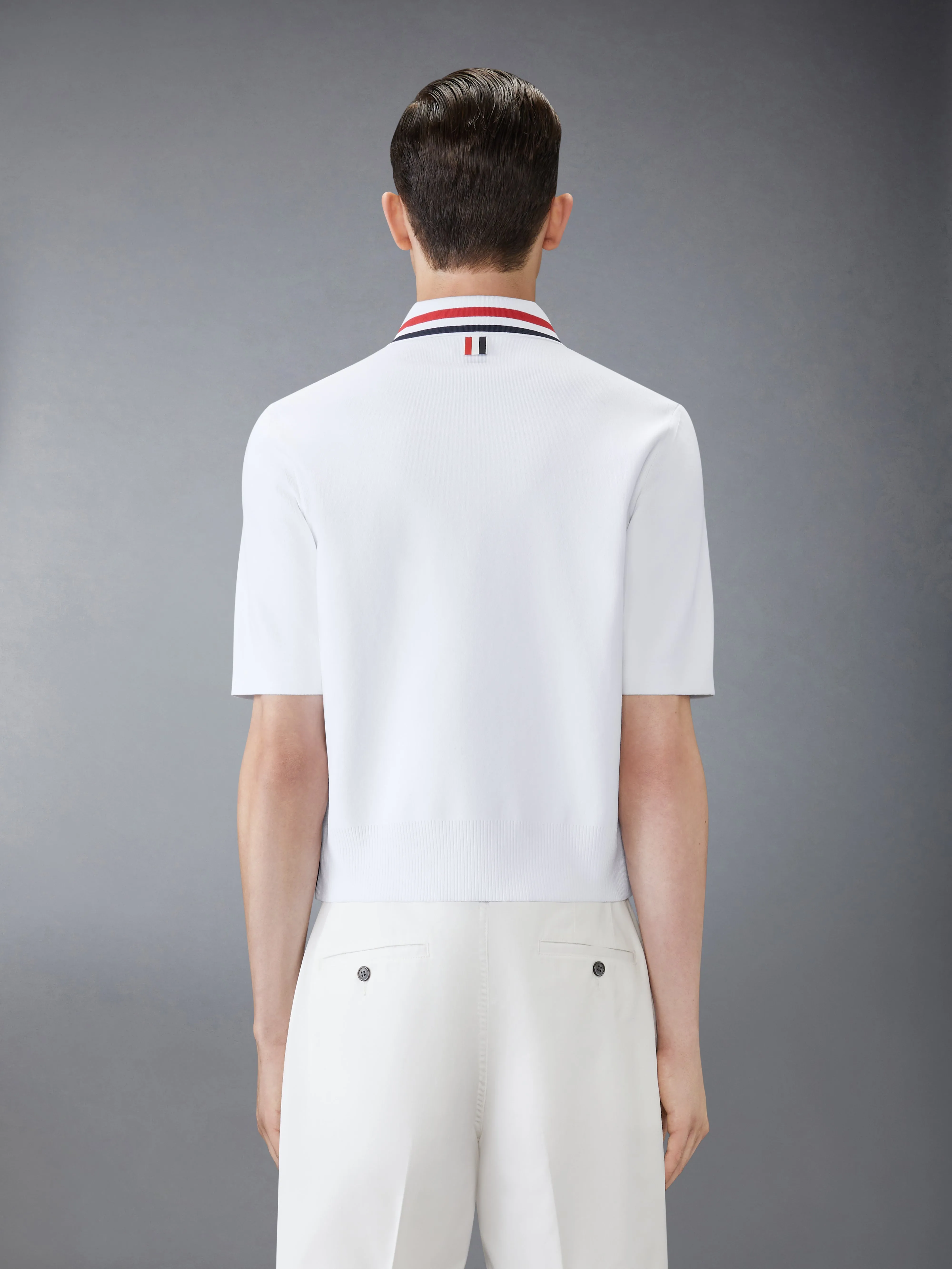 STRETCH VISCOSE TENNIS POLO sold by Thom Browne product image thumbnail 2