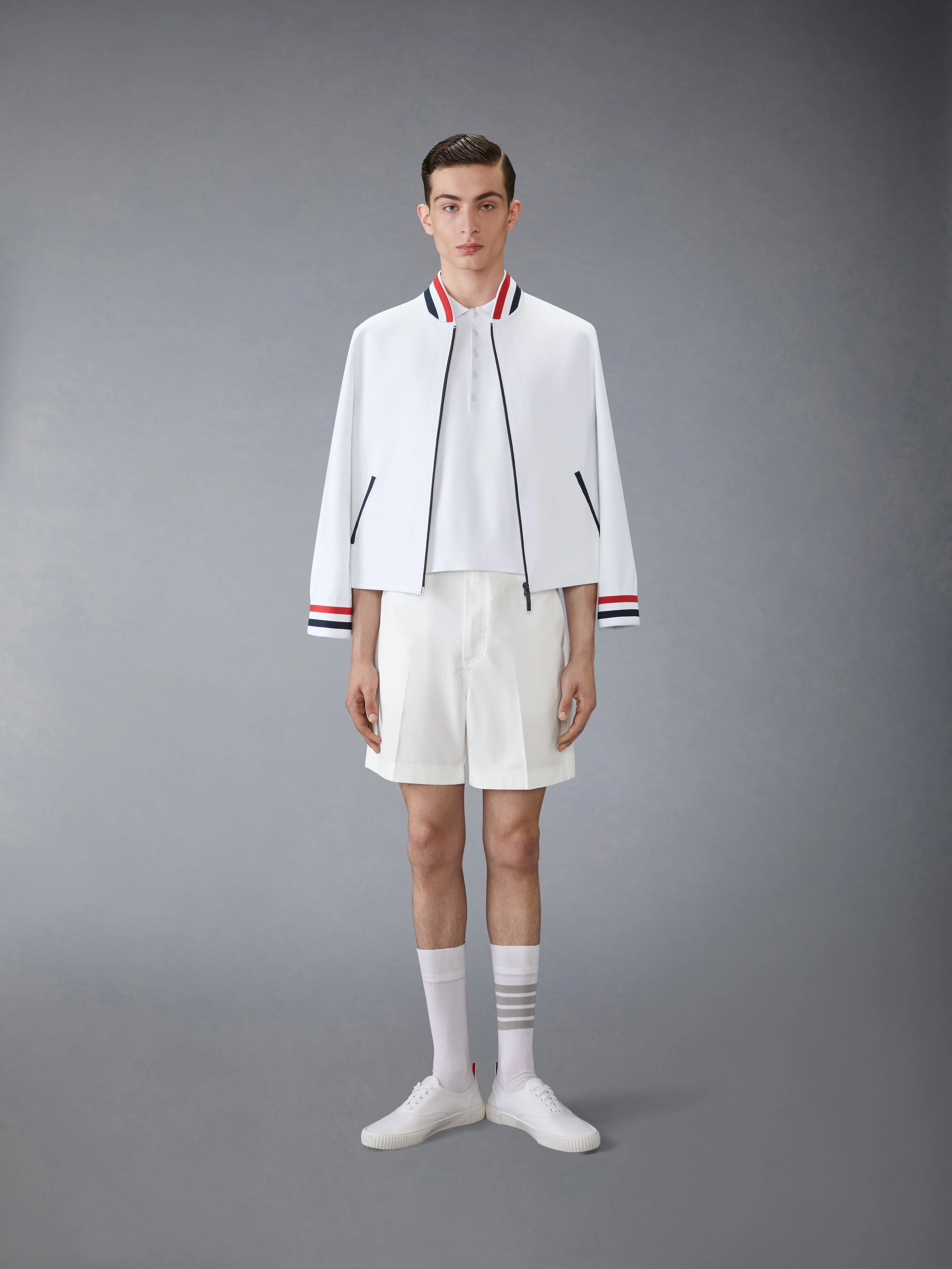 STRETCH VISCOSE TENNIS POLO sold by Thom Browne product image thumbnail 3