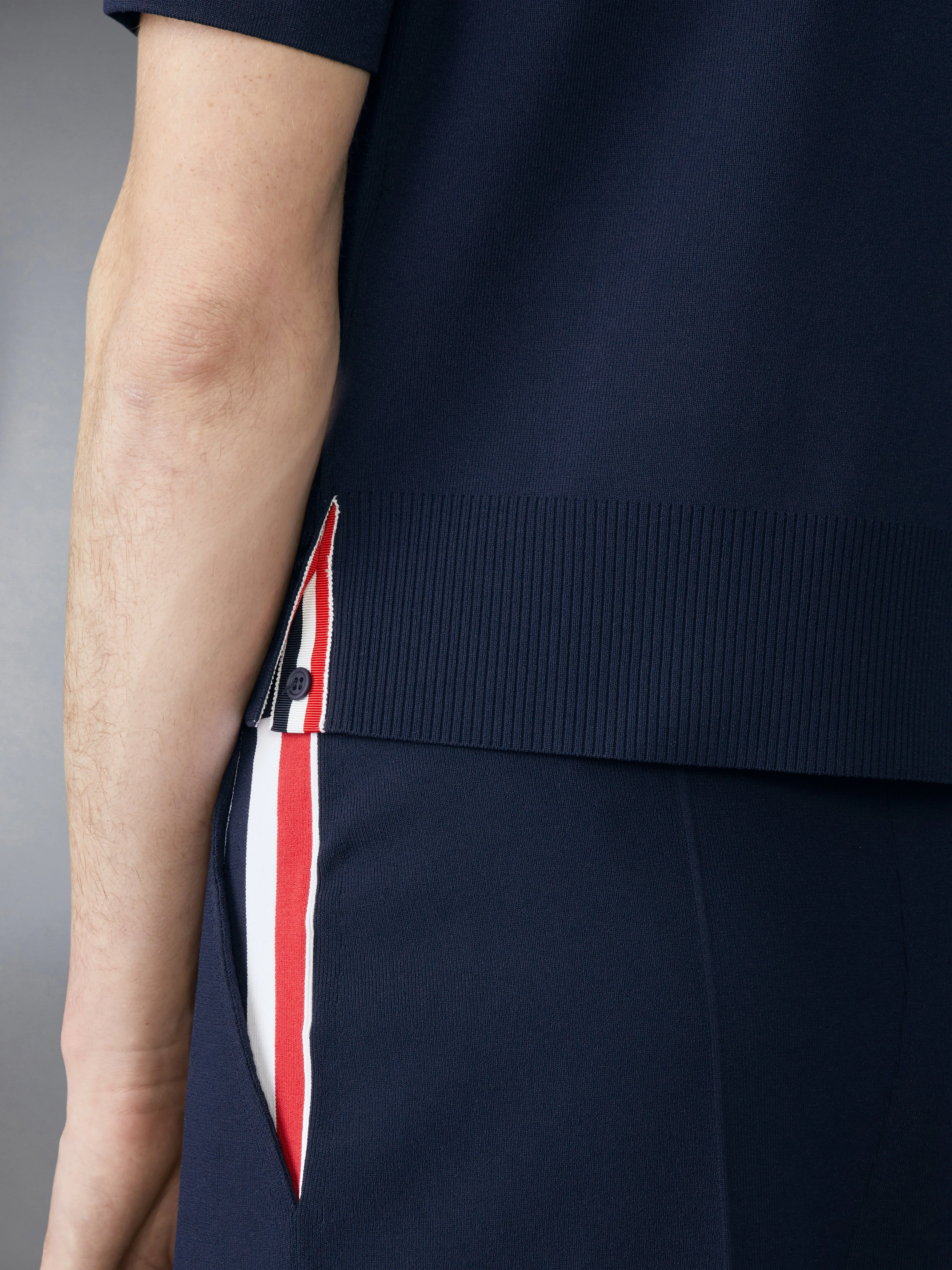 STRETCH VISCOSE TENNIS POLO sold by Thom Browne product image thumbnail 5