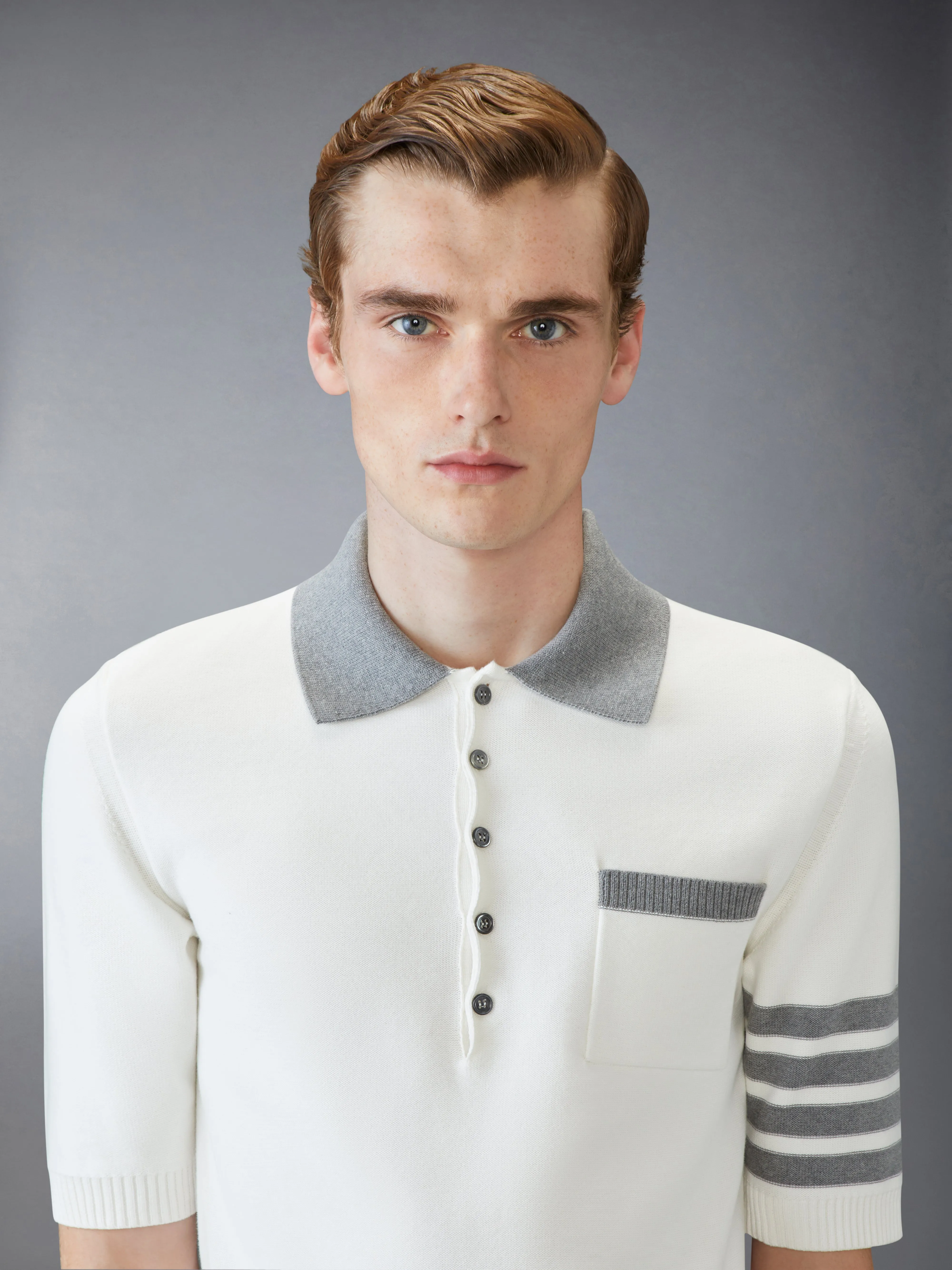 COTTON 4-BAR RELAXED FIT HECTOR POLO sold by Thom Browne product image thumbnail 4
