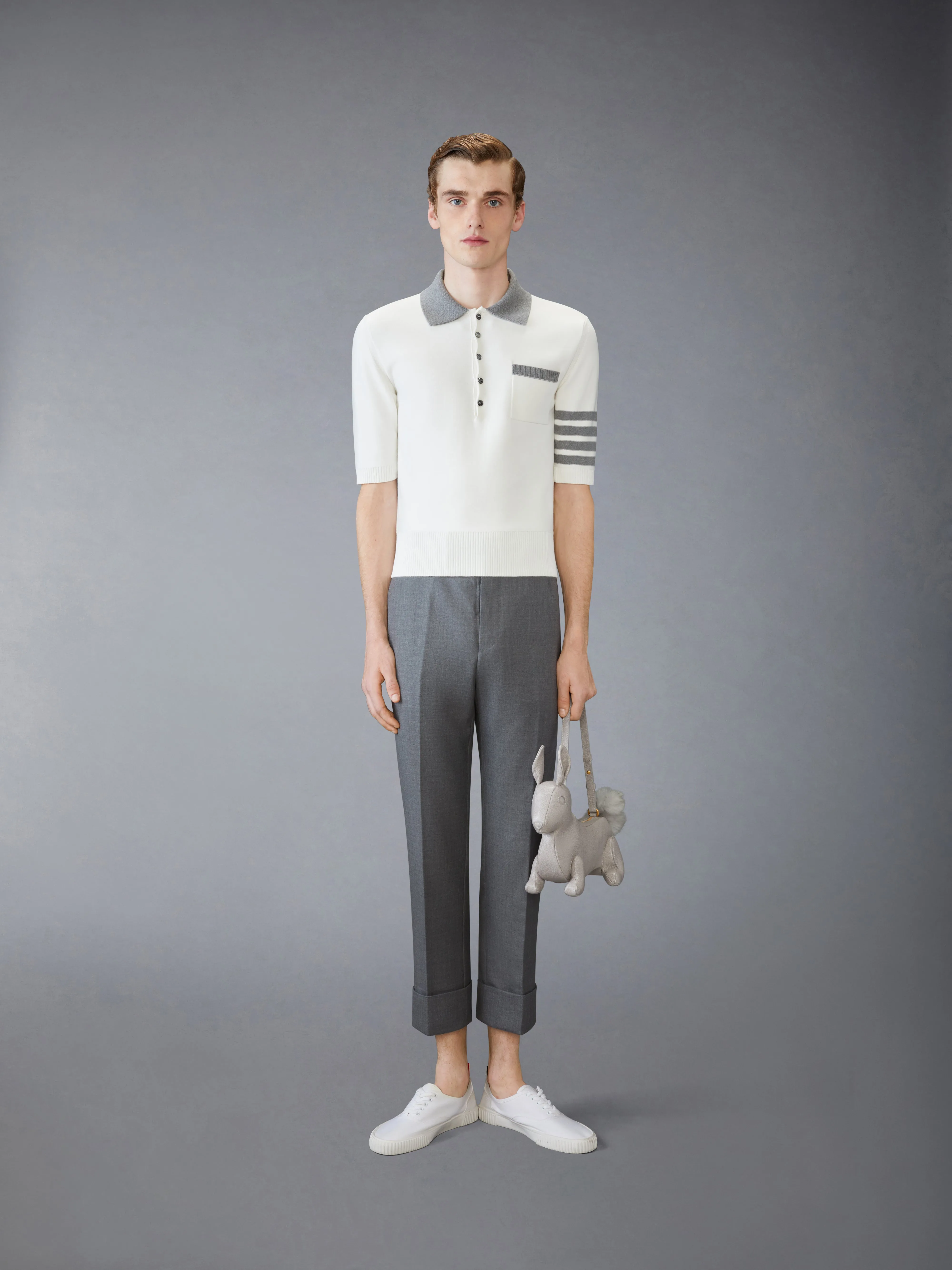 COTTON 4-BAR RELAXED FIT HECTOR POLO sold by Thom Browne product image thumbnail 3