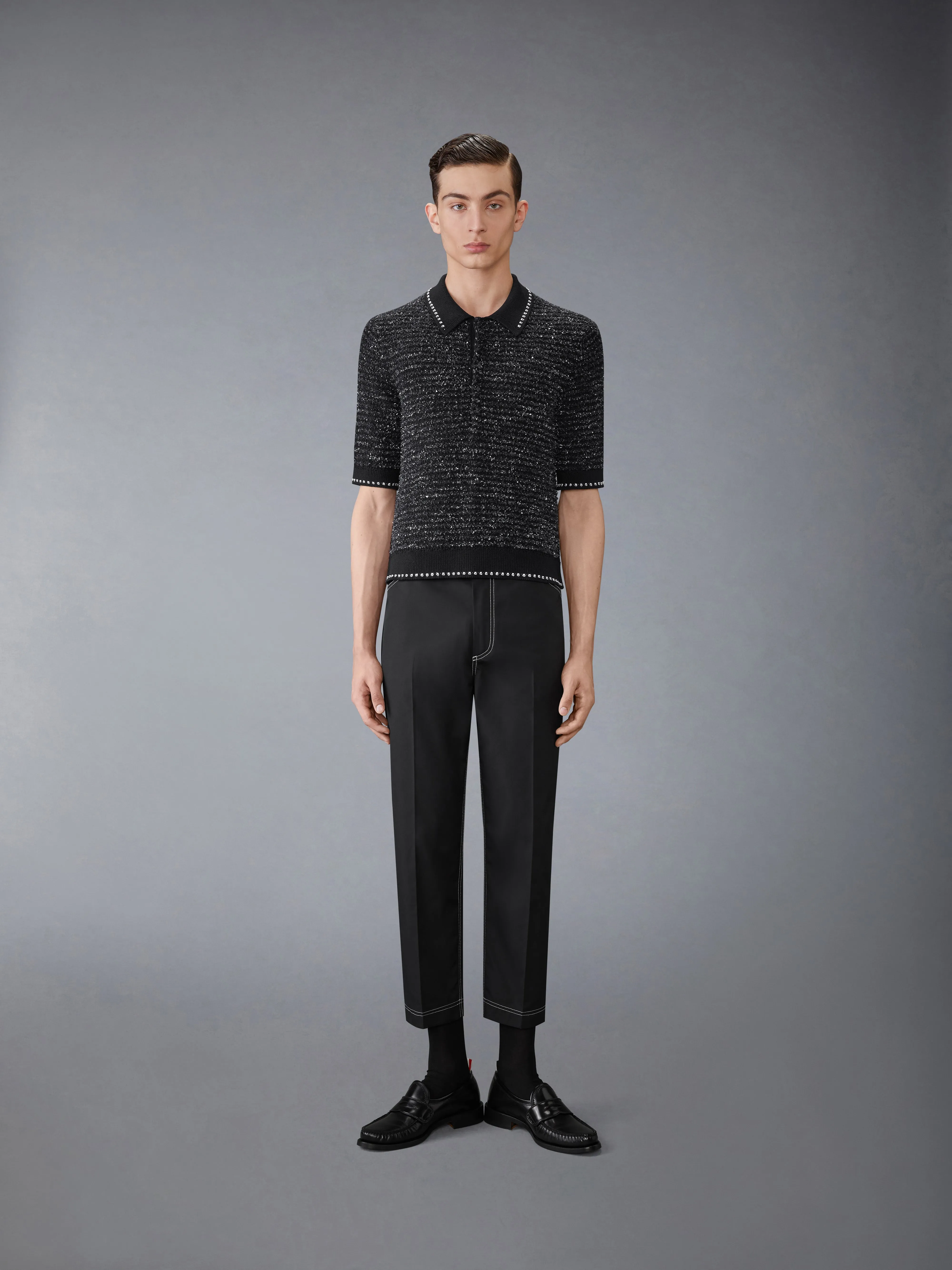 EYELASH TWEED JACQUARD POLO sold by Thom Browne product image thumbnail 3