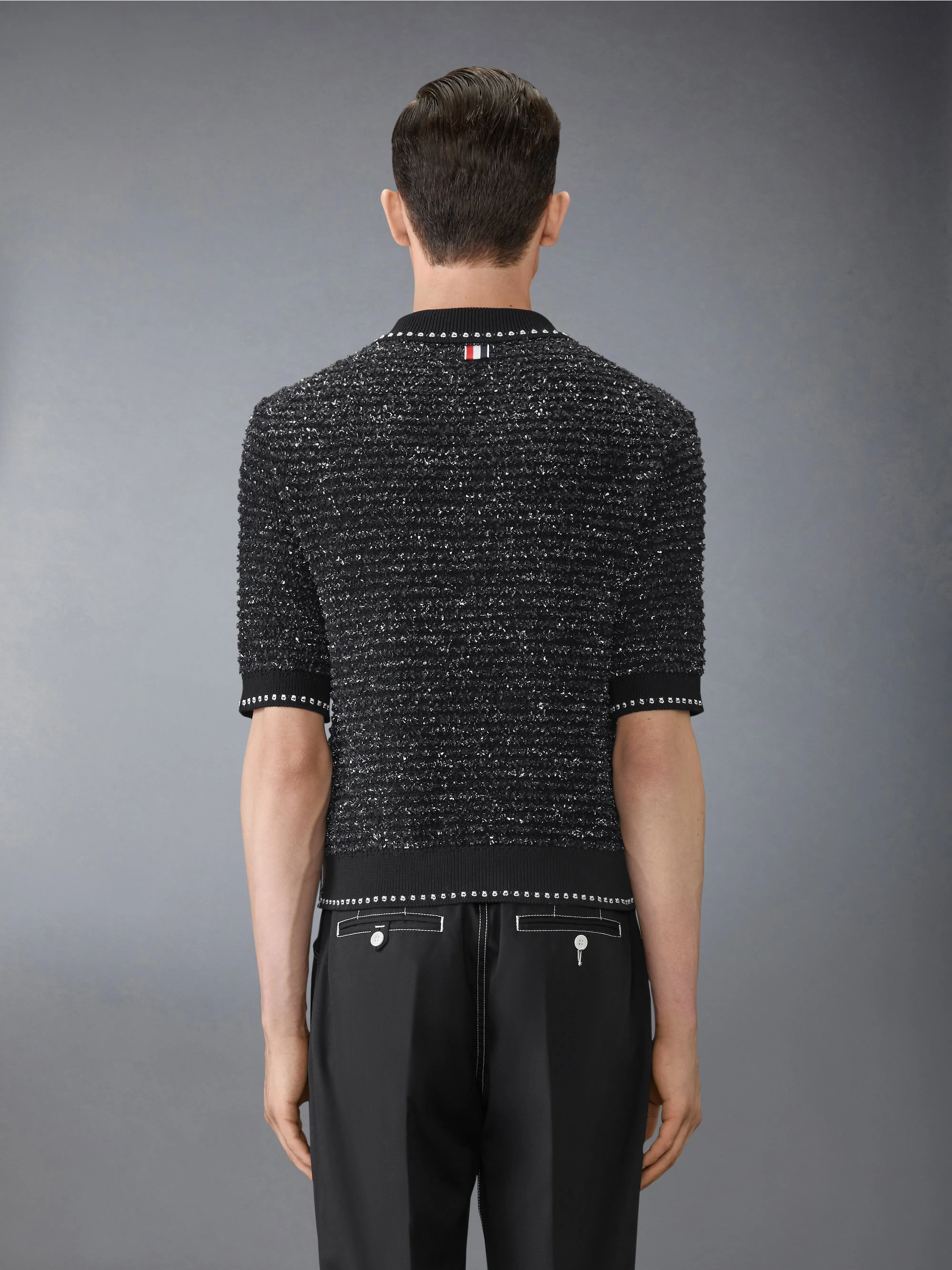 EYELASH TWEED JACQUARD POLO sold by Thom Browne product image thumbnail 2