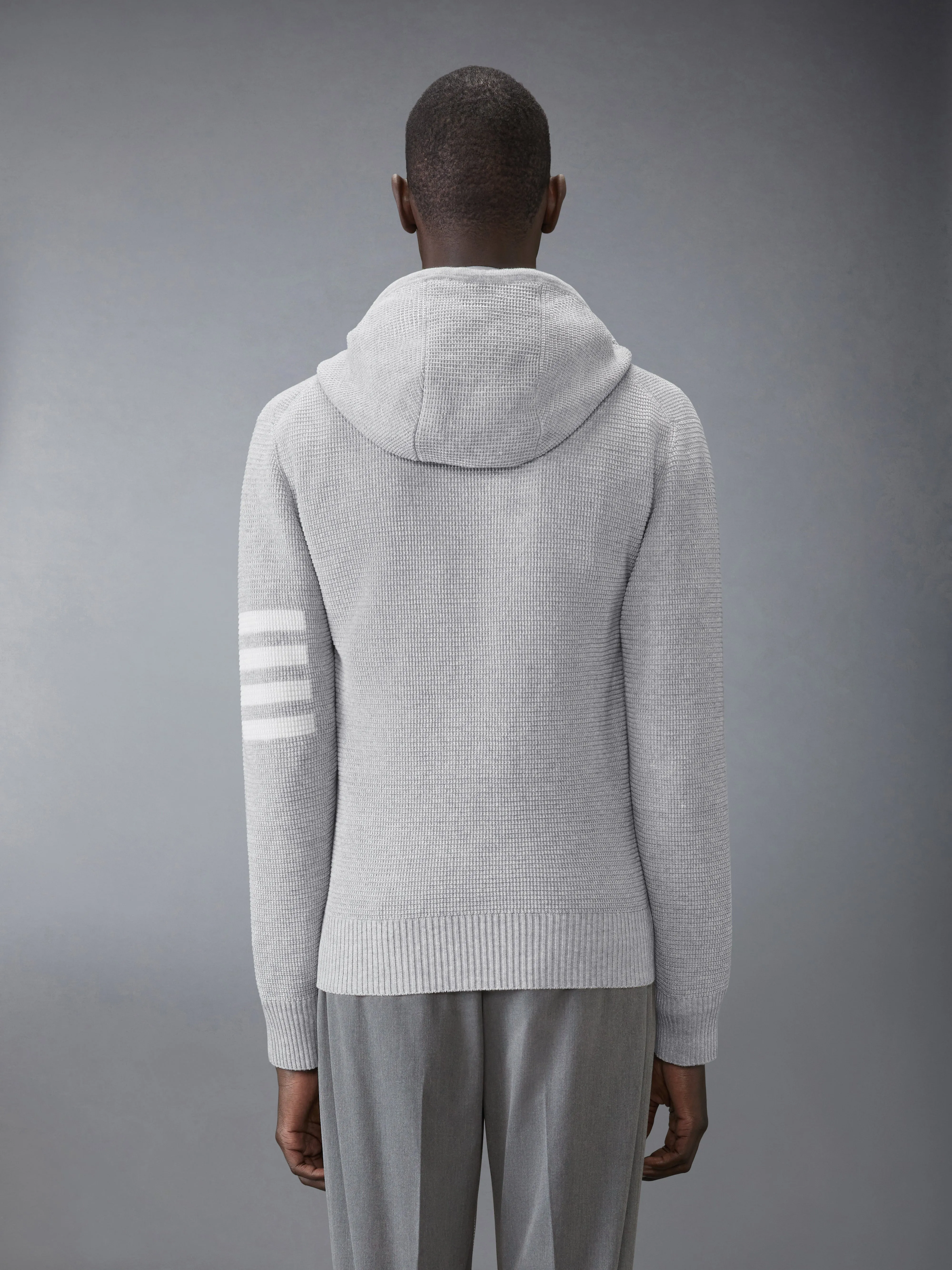 LINEN COTTON 4-BAR RELAXED FIT HOODIE sold by Thom Browne product image thumbnail 3