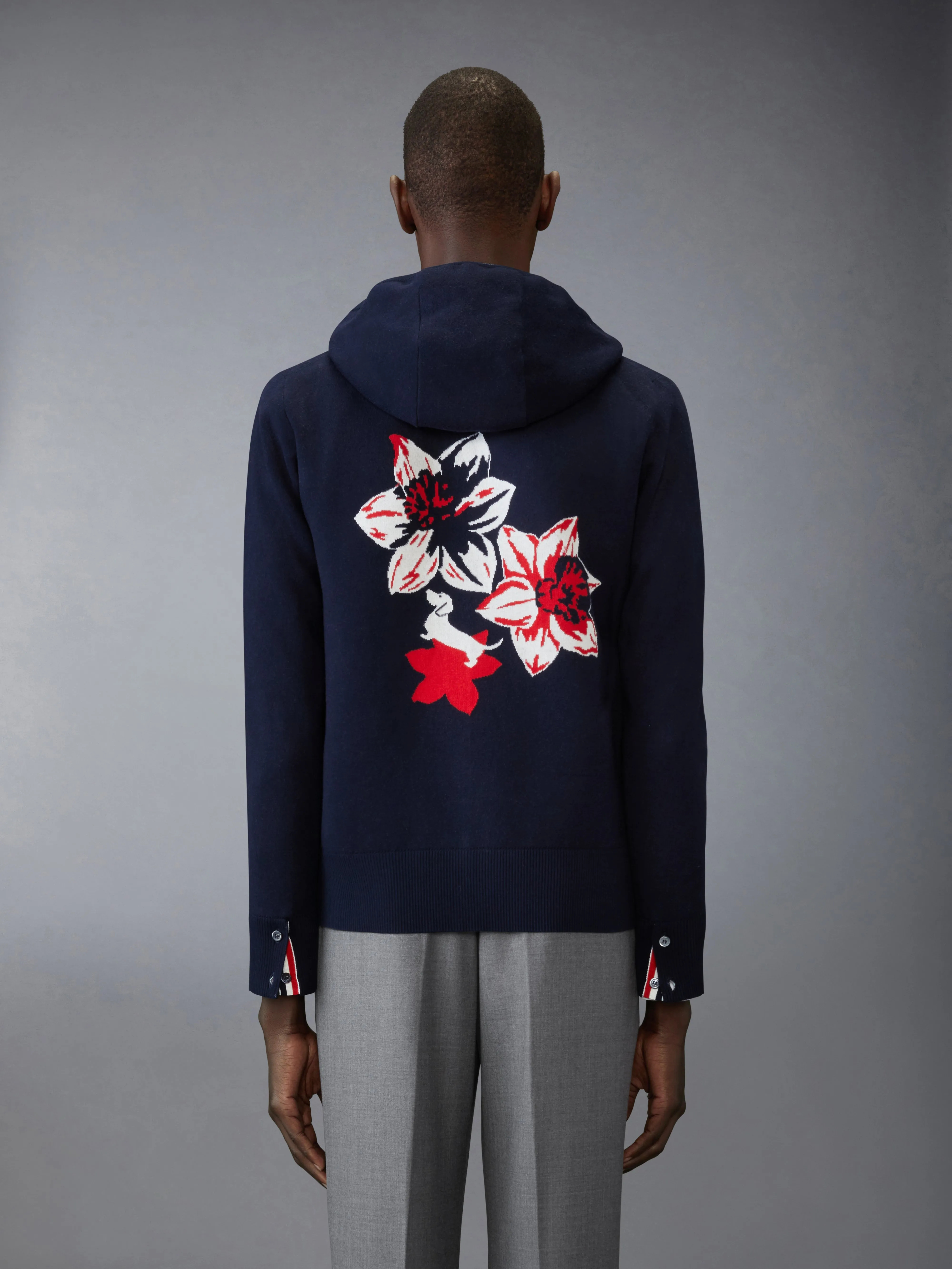 COTTON FLORAL HECTOR HOODIE sold by Thom Browne product image thumbnail 3