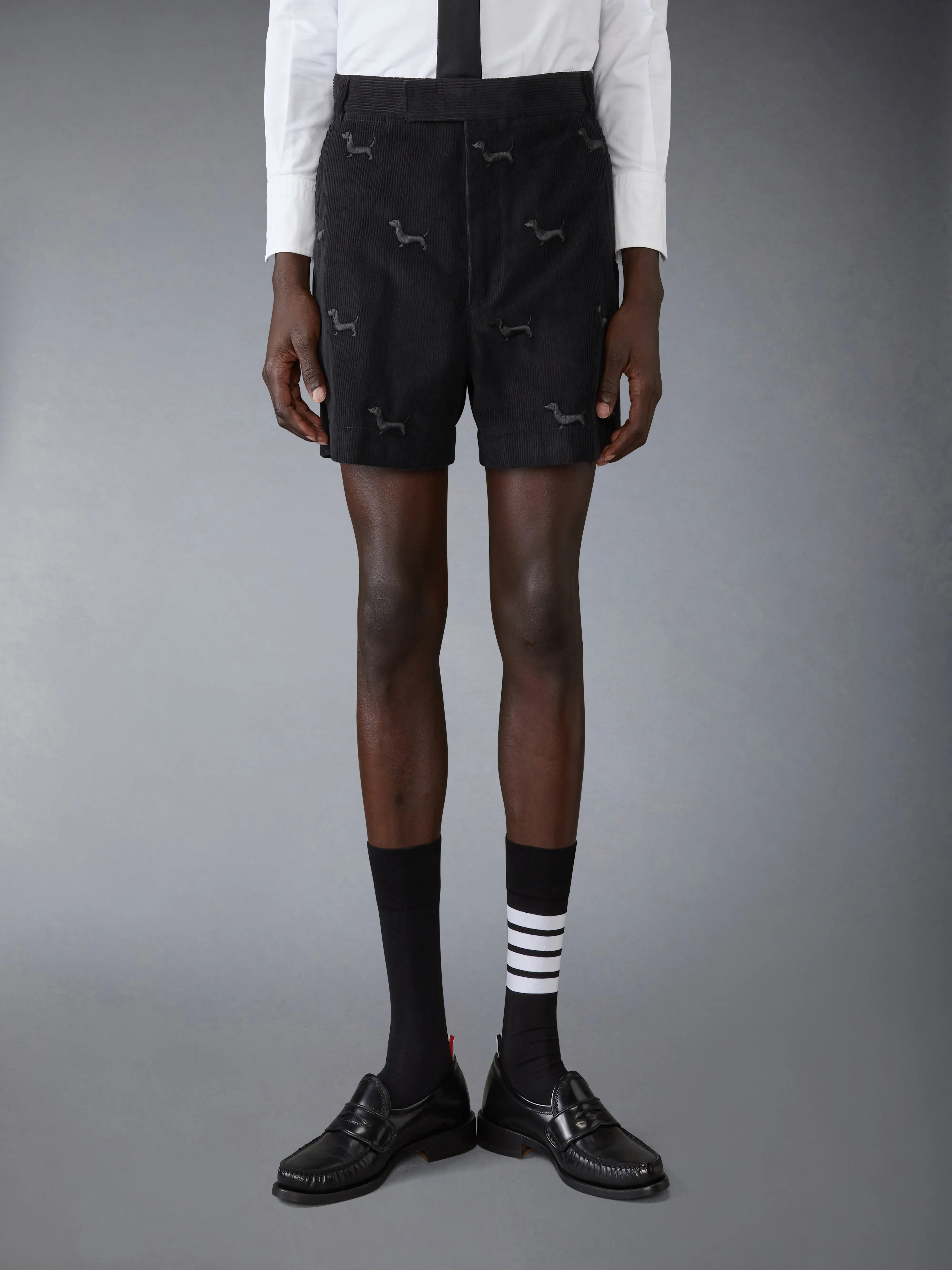 CORDUROY MID THIGH UTILITY SHORTS sold by Thom Browne