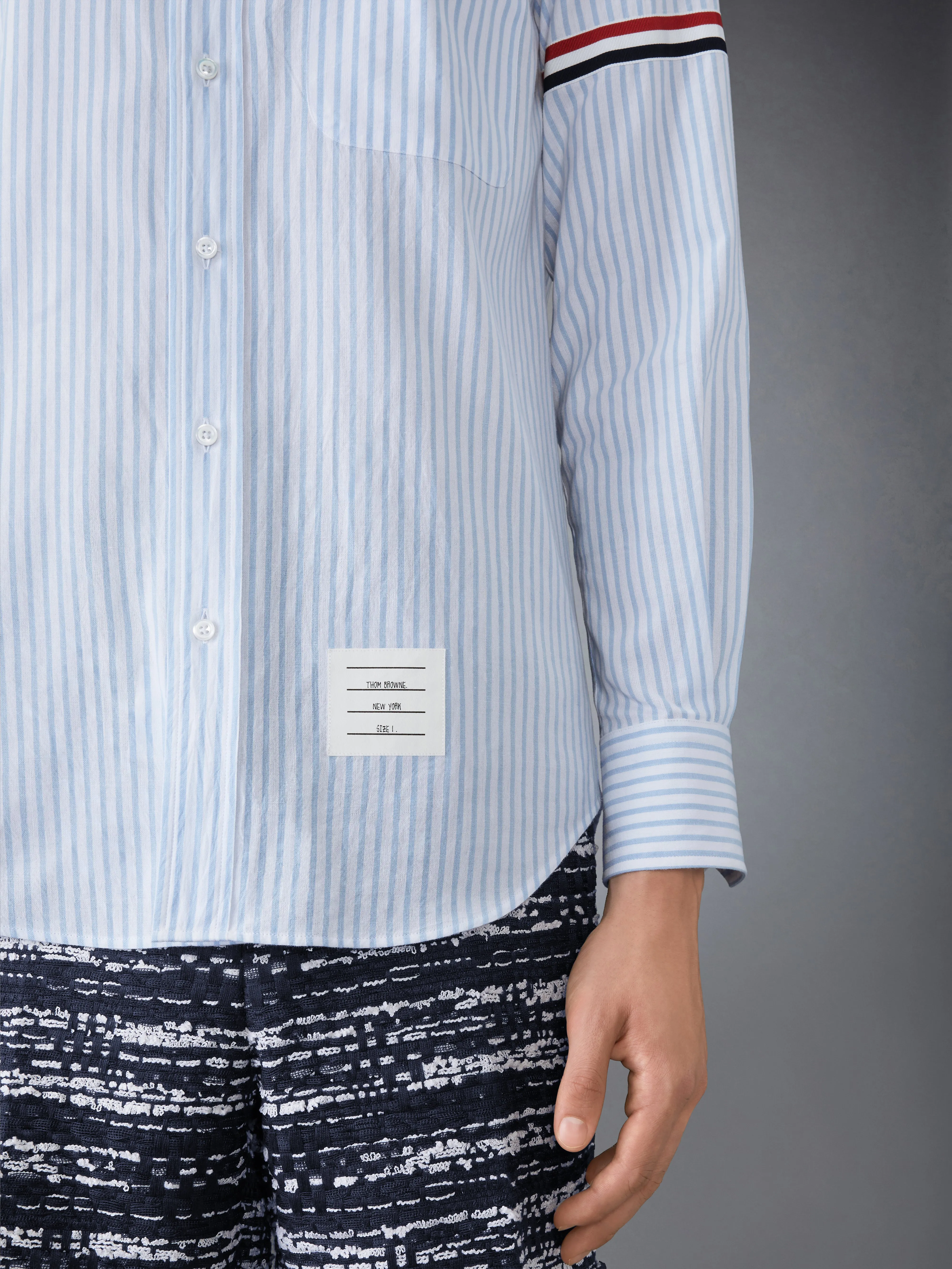 MADRAS COTTON ARMBAND SHIRT sold by Thom Browne product image thumbnail 5