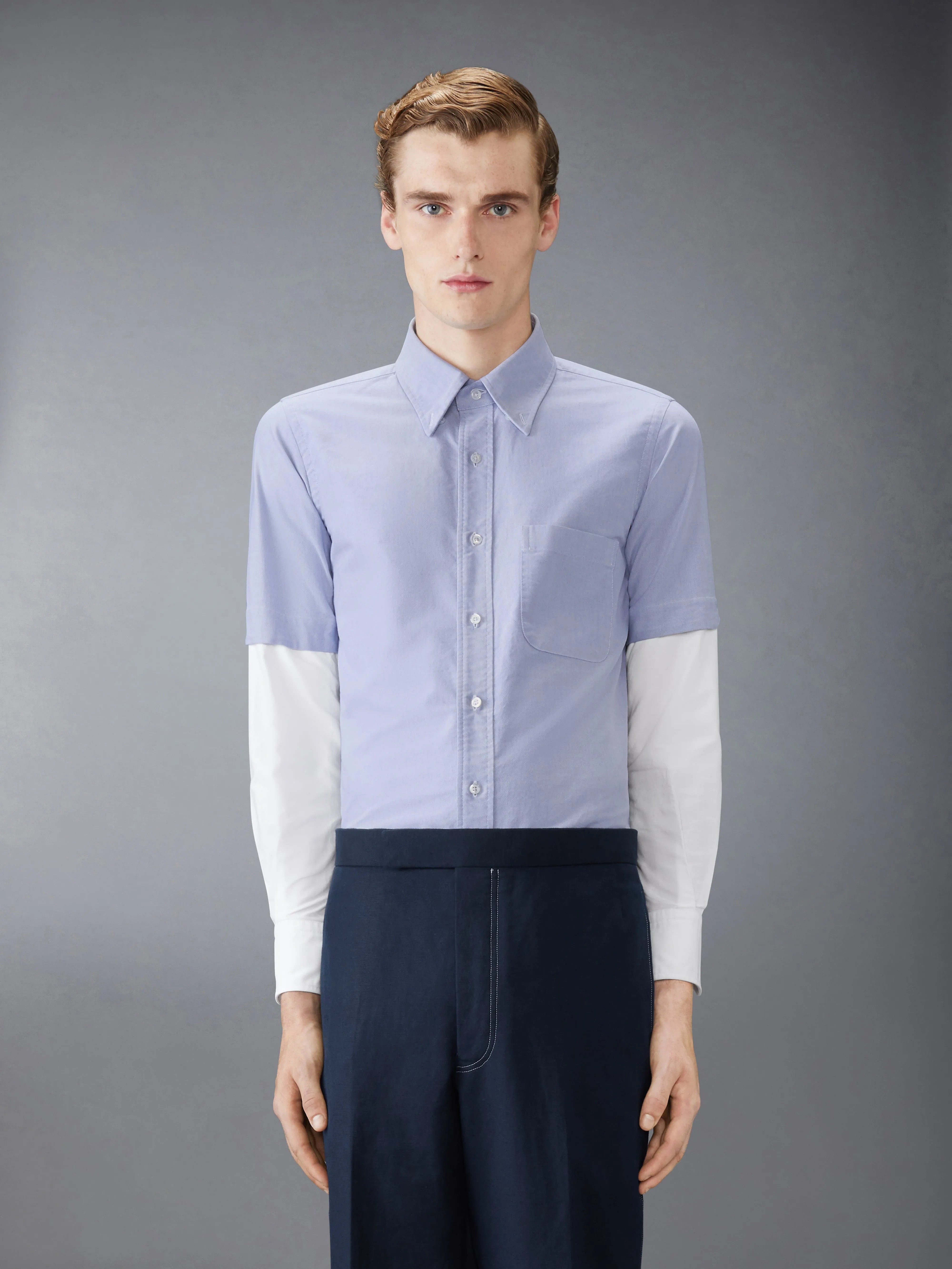 OXFORD STACKED SLEEVE SHIRT sold by Thom Browne