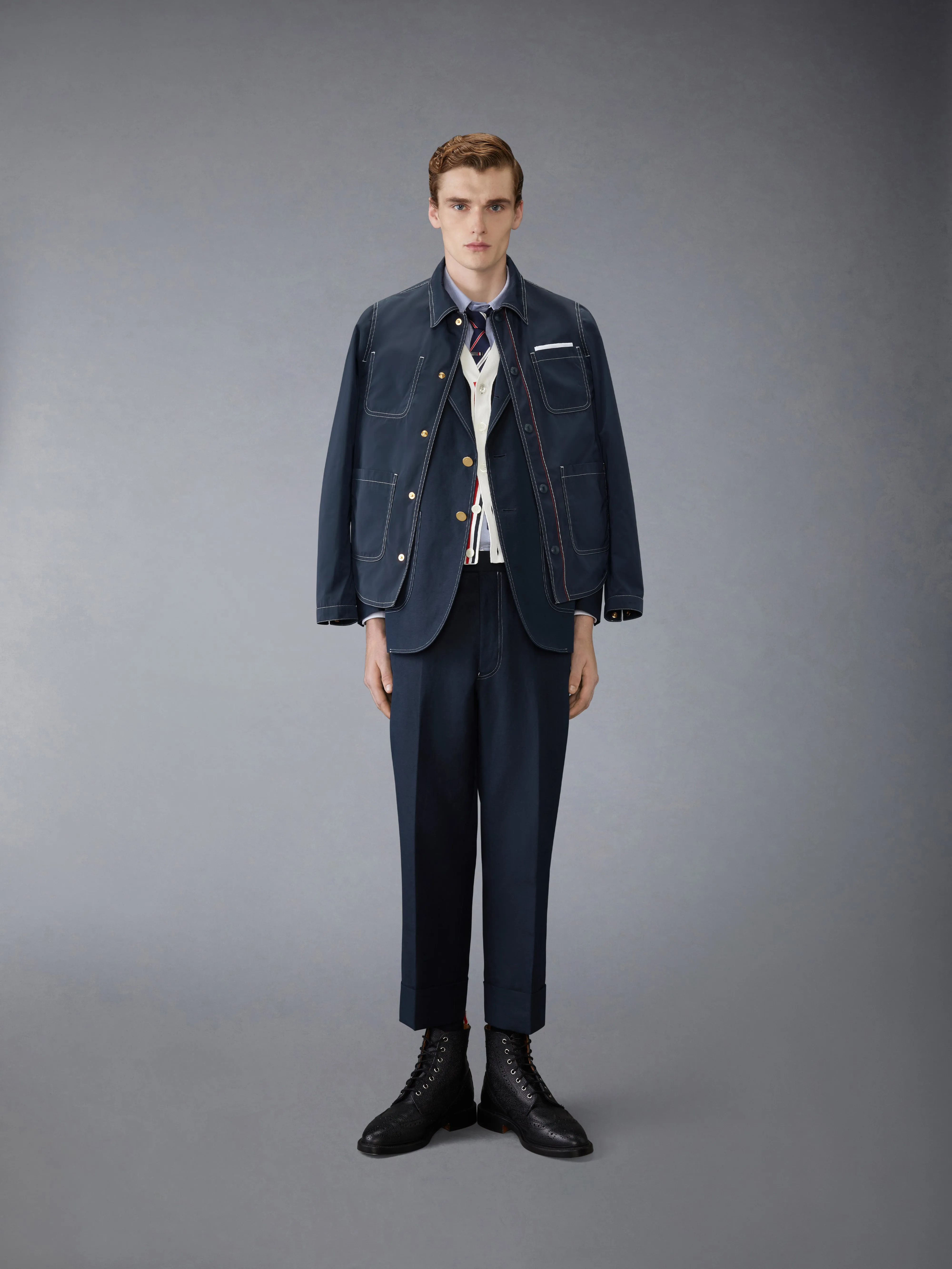 OXFORD STACKED SLEEVE SHIRT sold by Thom Browne product image thumbnail 4