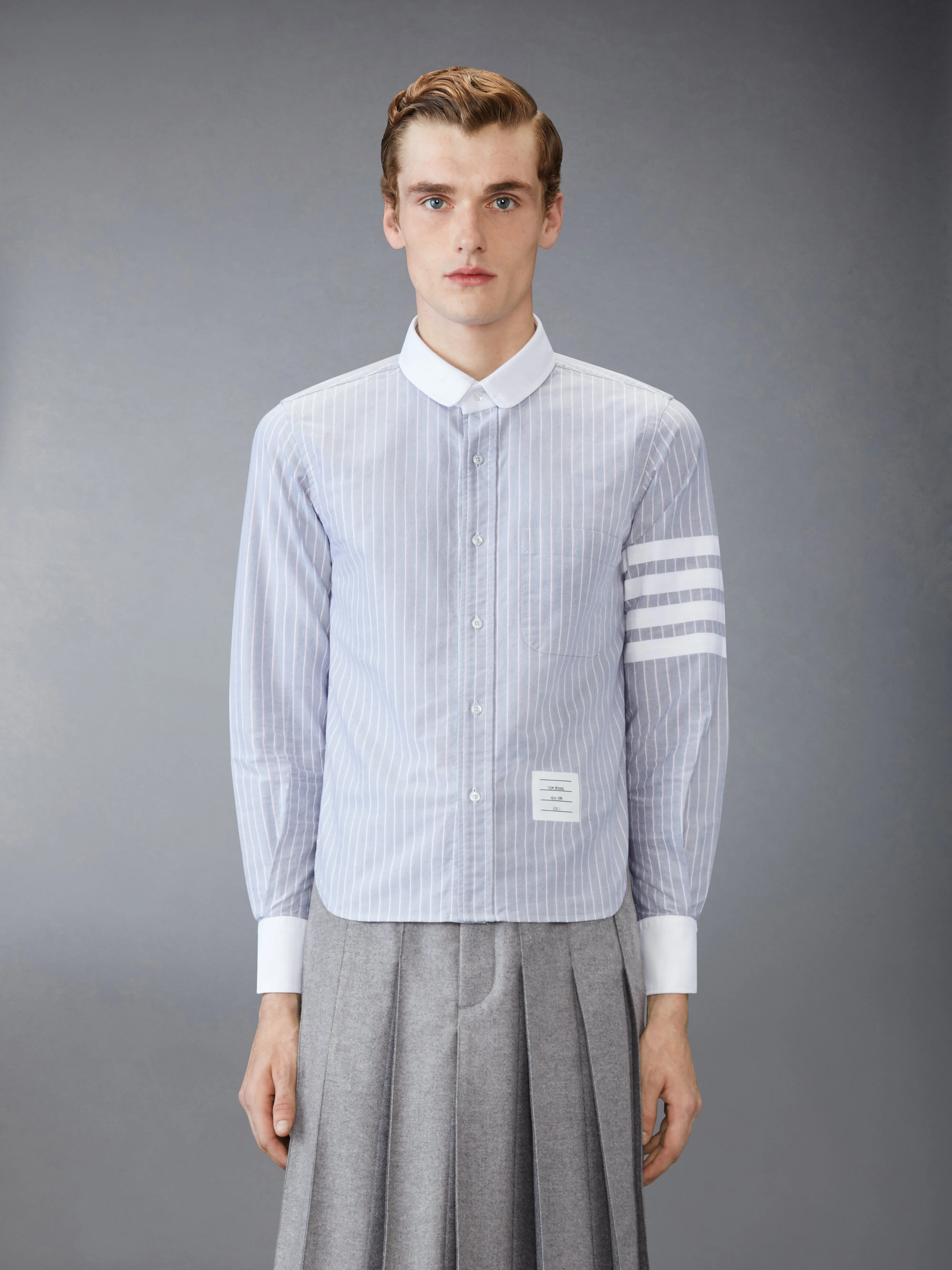 OXFORD 4-BAR SHADOW PINSTRIPE SHIRT sold by Thom Browne product image thumbnail 2