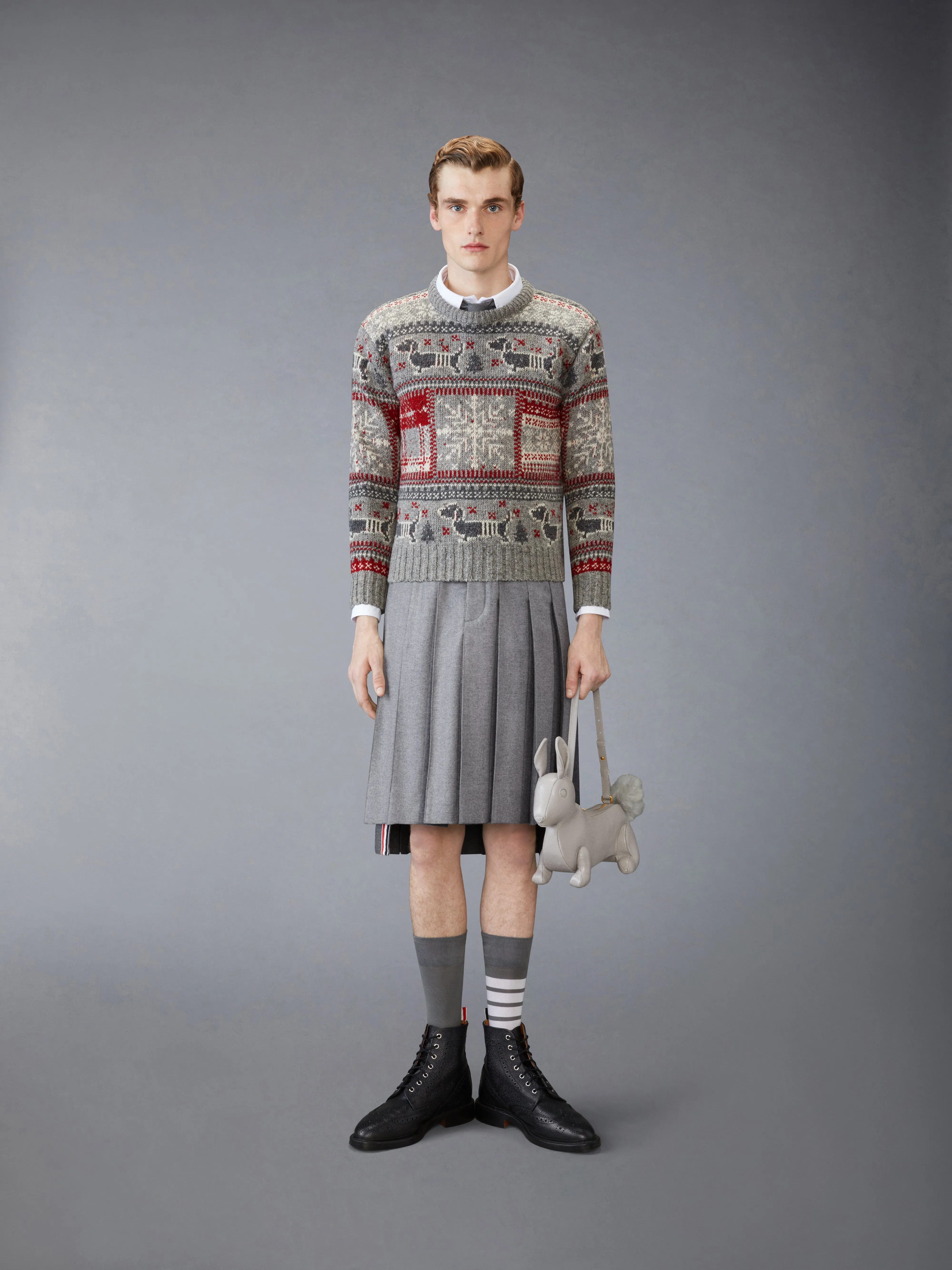 OXFORD 4-BAR SHADOW PINSTRIPE SHIRT sold by Thom Browne product image thumbnail 4