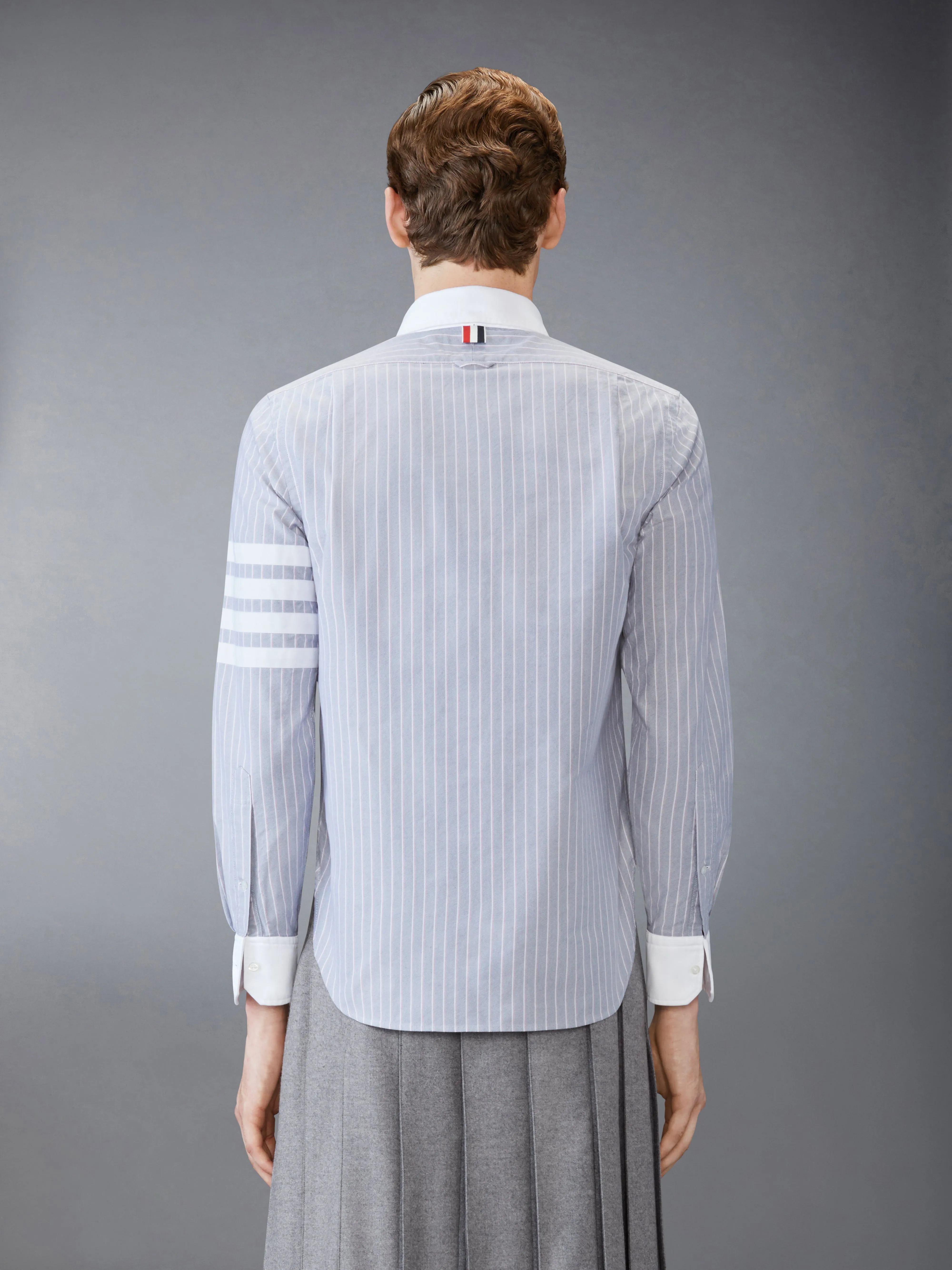 OXFORD 4-BAR SHADOW PINSTRIPE SHIRT sold by Thom Browne product image thumbnail 3