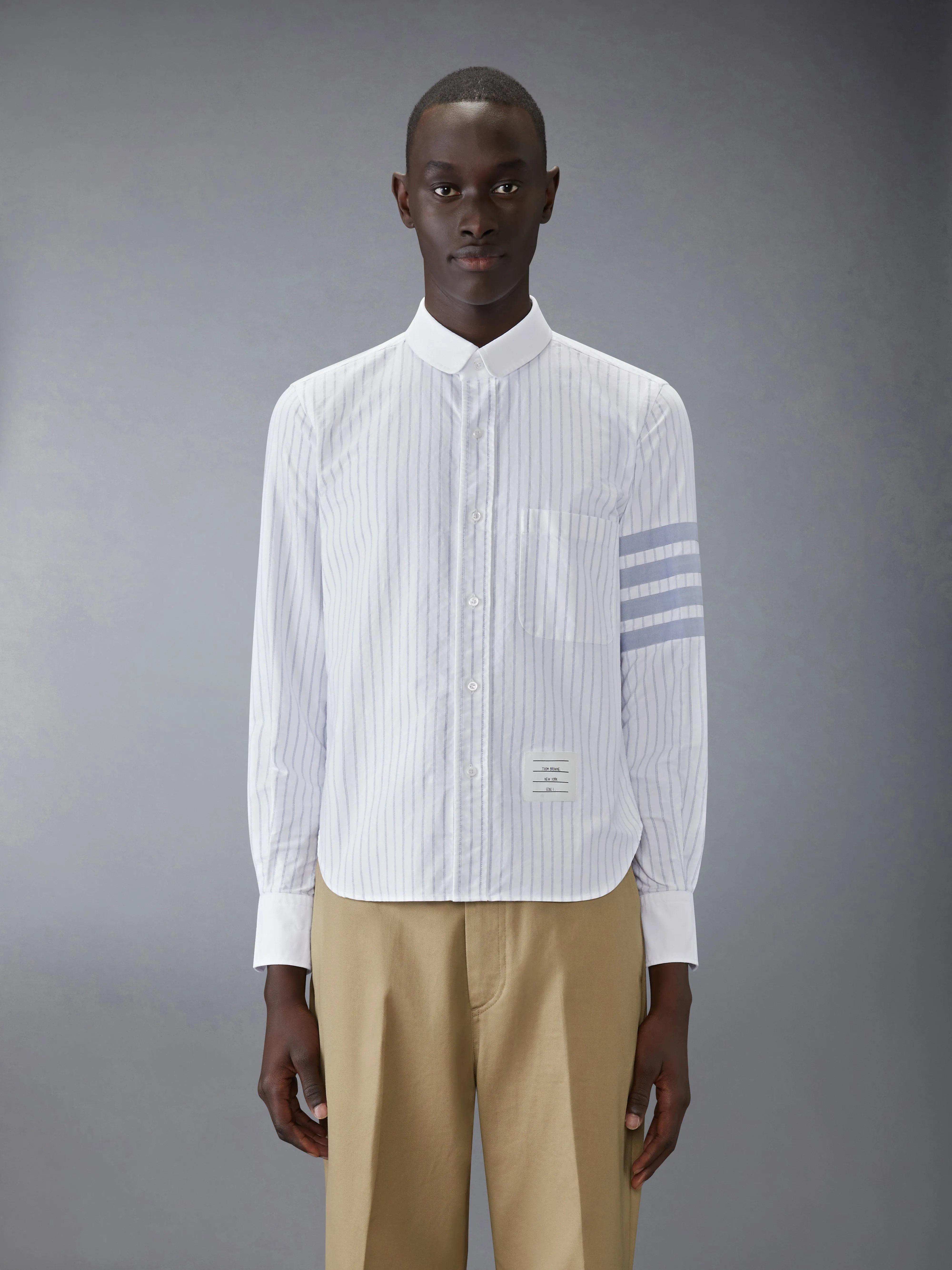 OXFORD 4-BAR SHADOW PINSTRIPE SHIRT sold by Thom Browne product image thumbnail 2