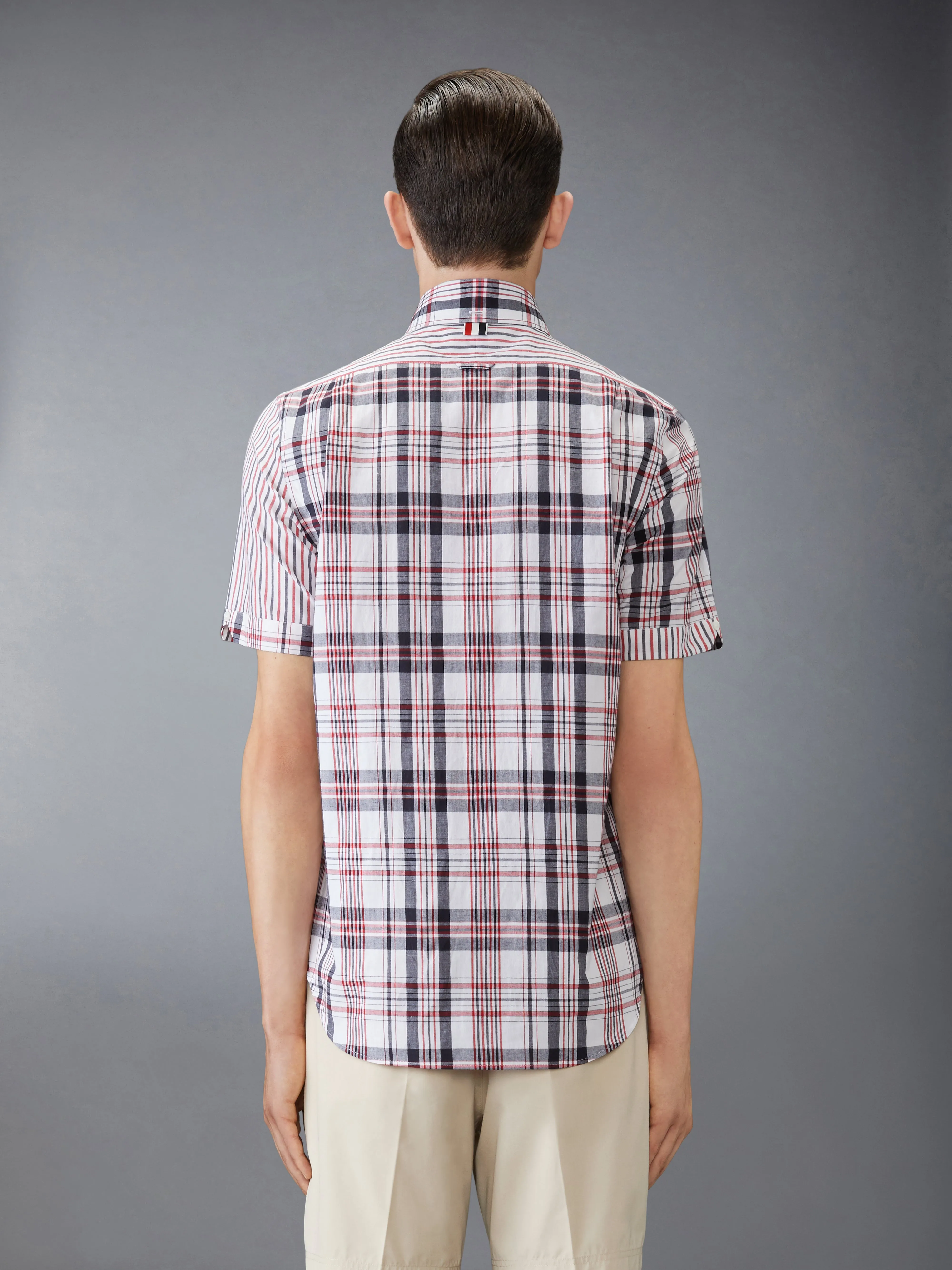 FUNMIX MADRAS COTTON SHORT SLEEVE SHIRT sold by Thom Browne product image thumbnail 3