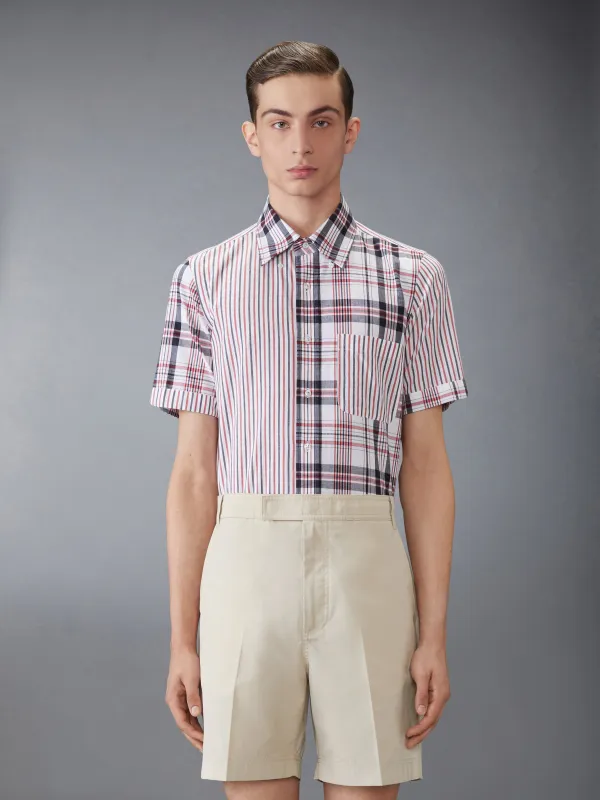 FUNMIX MADRAS COTTON SHORT SLEEVE SHIRT sold by Thom Browne