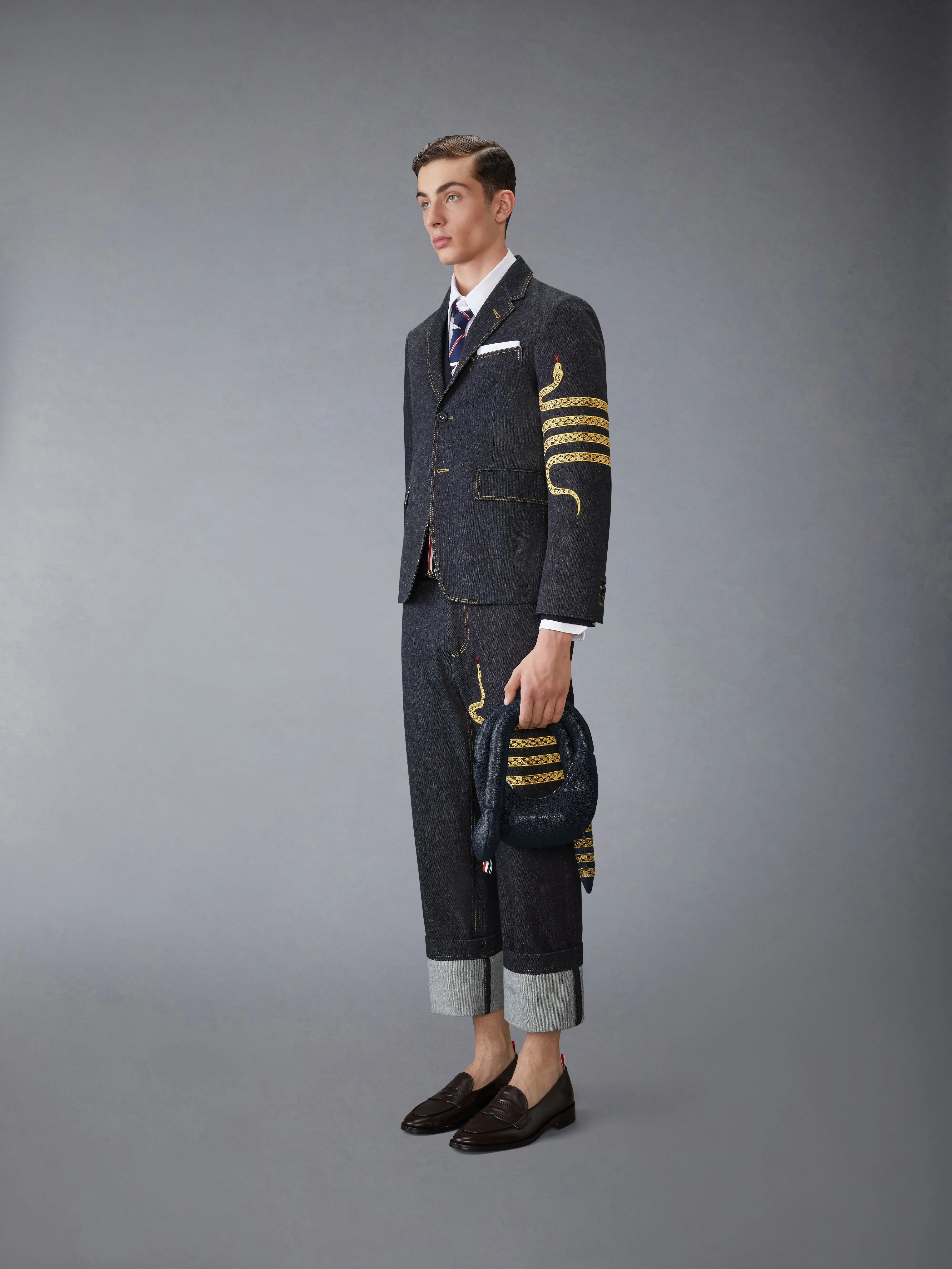 LUNAR NEW YEAR PEBBLE GRAIN 4-BAR SNAKE BAG sold by Thom Browne product image thumbnail 4