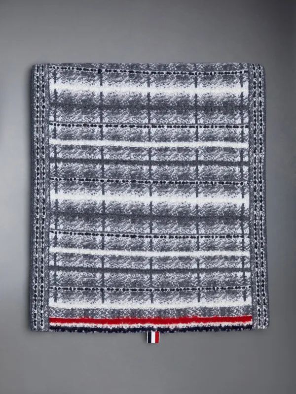 Tartan Merino and Mohair Stripe Scarf sold by Thom Browne