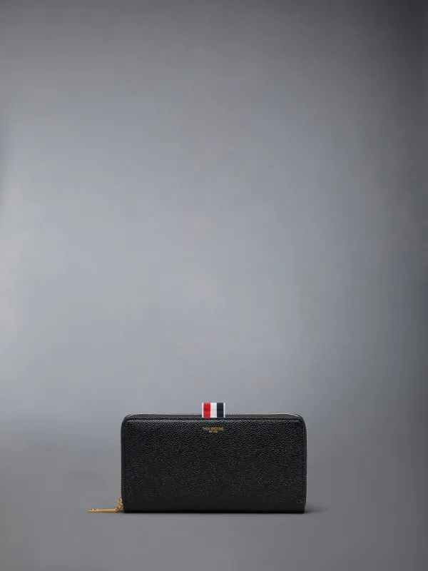 Pebble Grain Leather Slim Long Ziparound Purse sold by Thom Browne