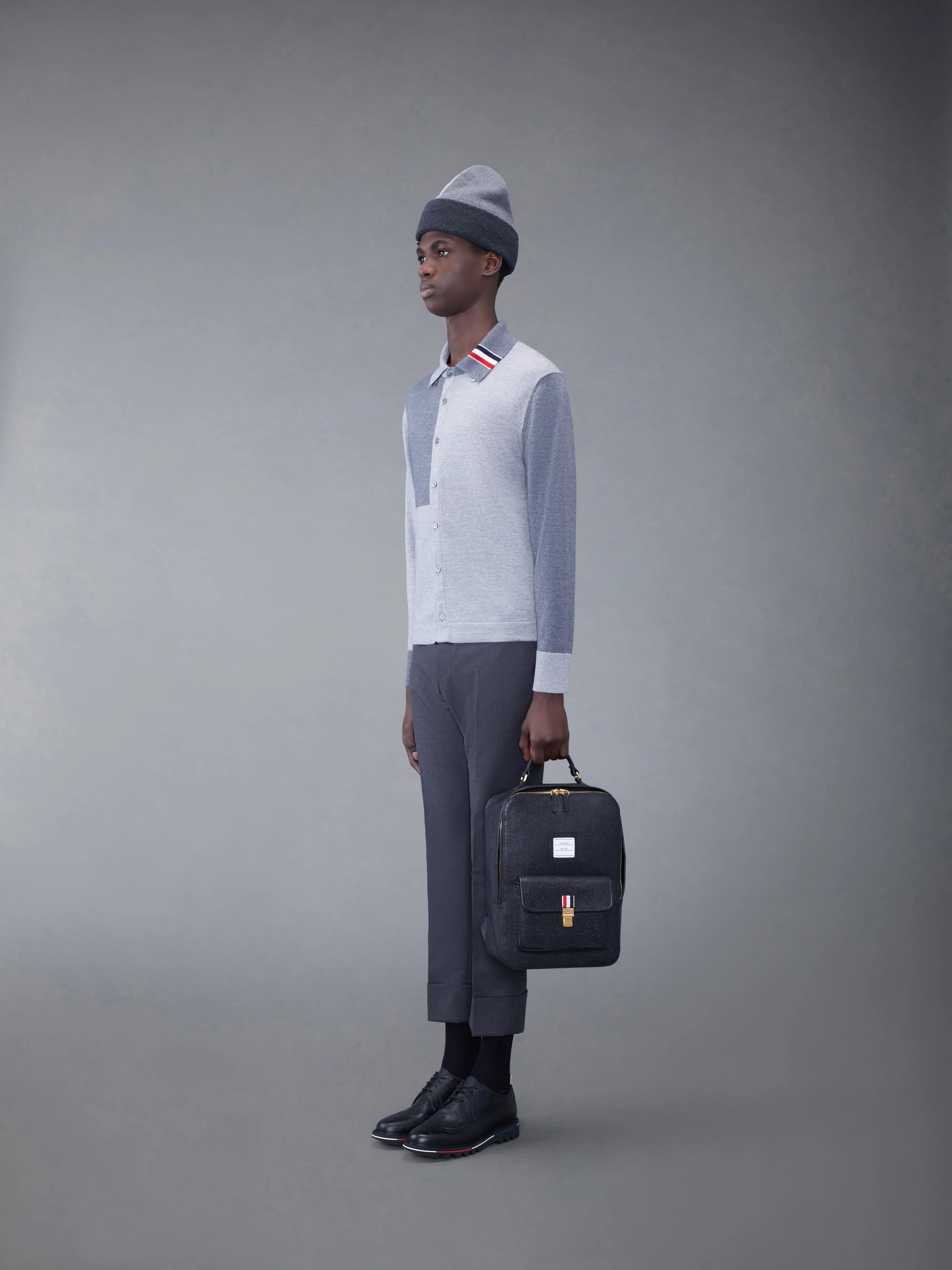 Pebble Grain Leather School Backpack sold by Thom Browne product image thumbnail 3