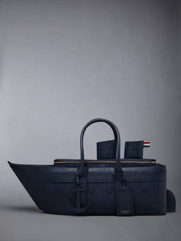 Pebble Grain Leather Cruise Liner Bag made by Thom Browne