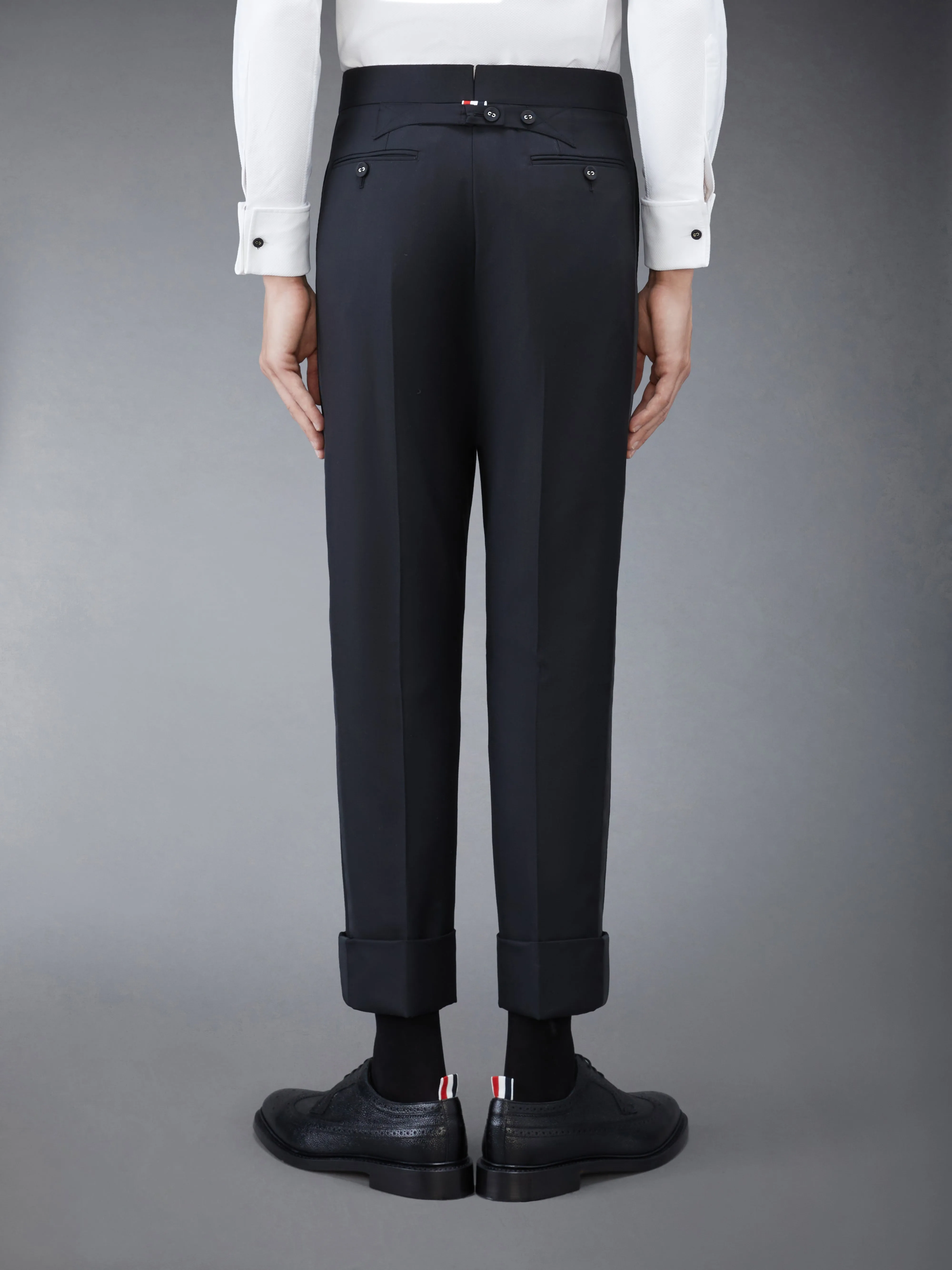 TWILL CLASSIC BACKSTRAP TROUSERS sold by Thom Browne product image thumbnail 2