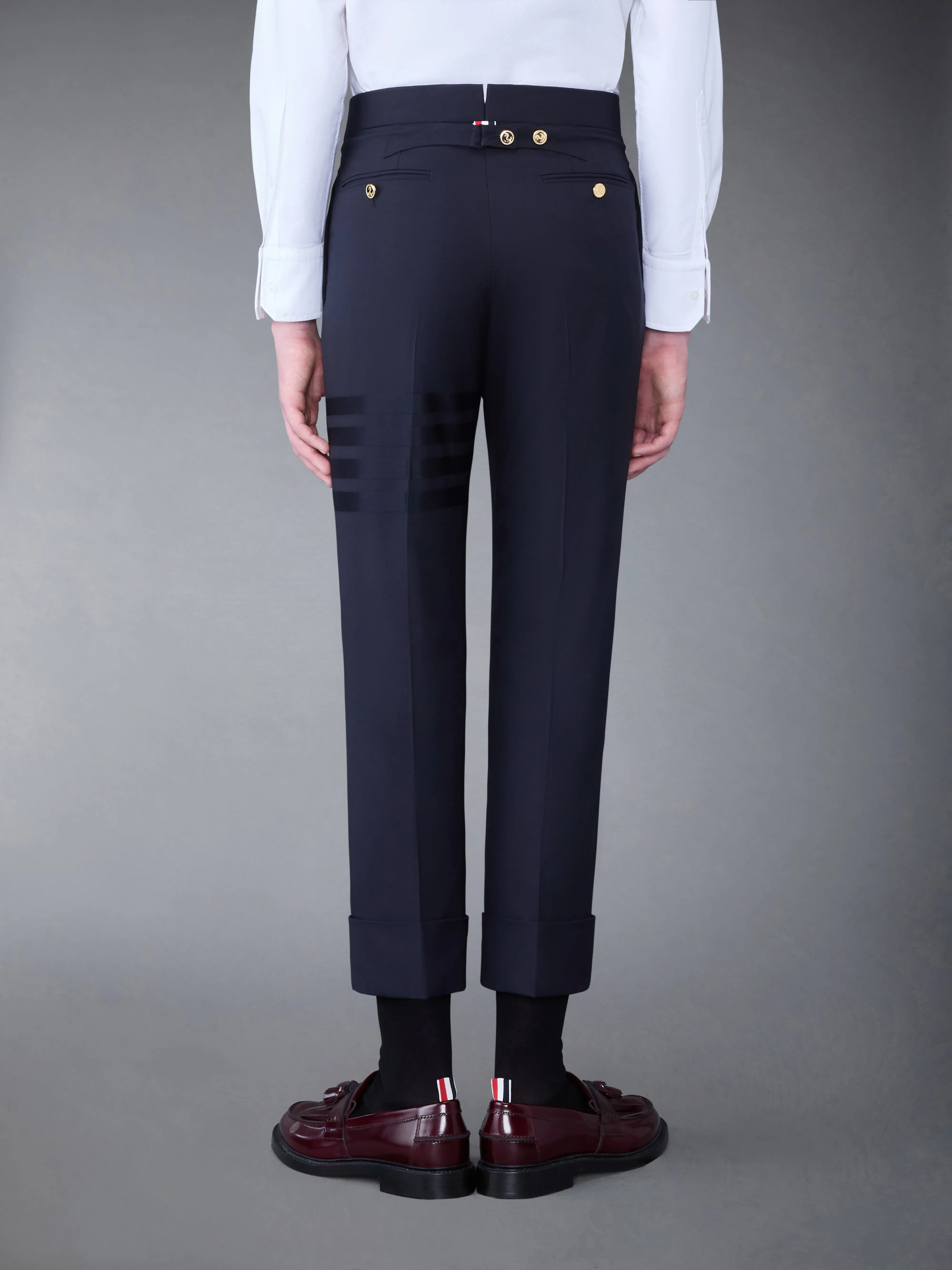 PLAIN WEAVE 4-BAR TROUSERS sold by Thom Browne product image thumbnail 2