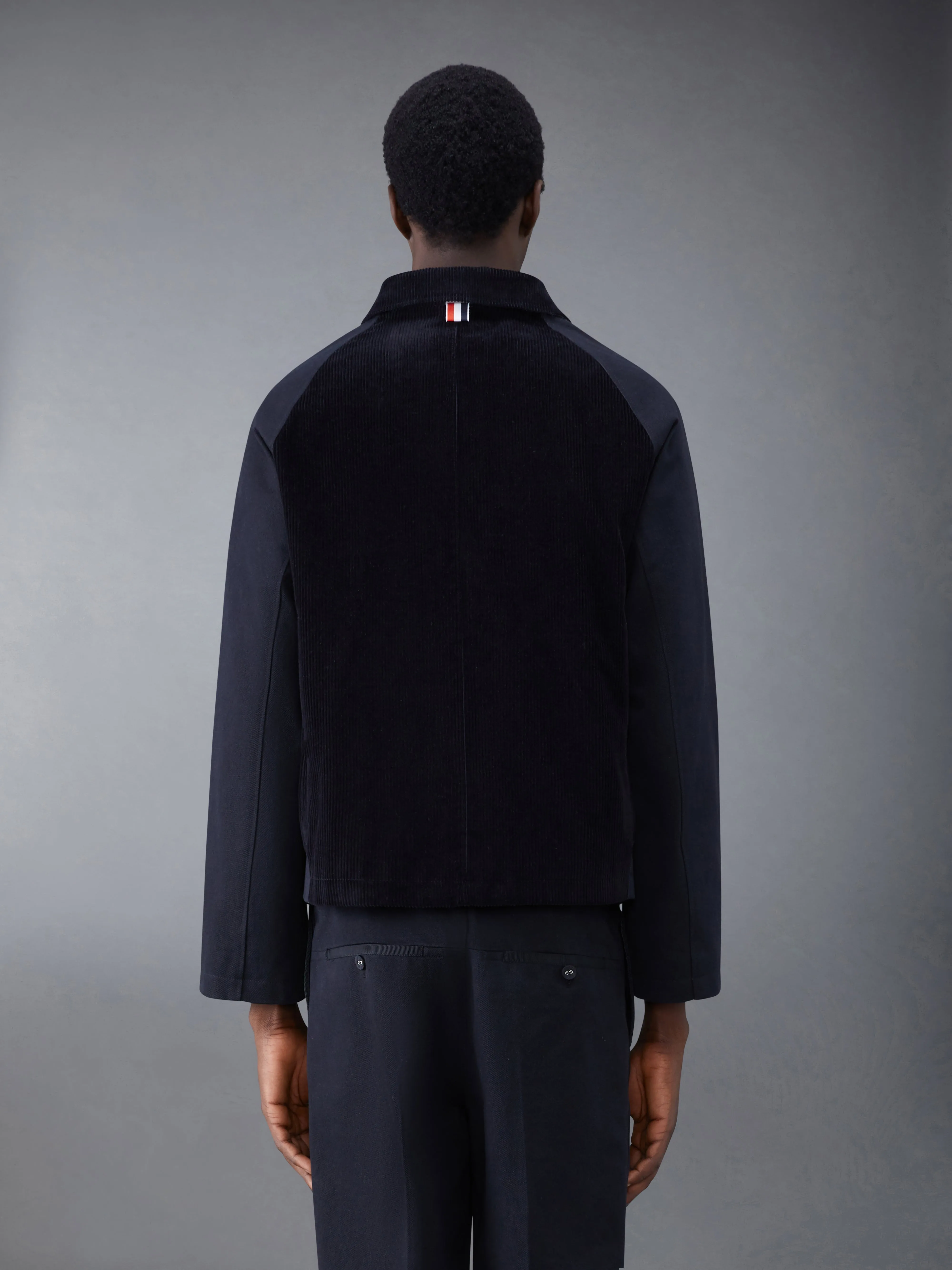 SELVEDGE DENIM CROPPED RELAXED FIELD JACKET sold by Thom Browne product image thumbnail 2