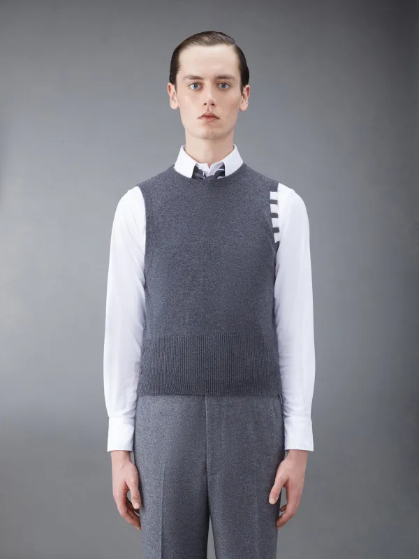 Cashmere 4-Bar Short Crew Neck Shell Top sold by Thom Browne
