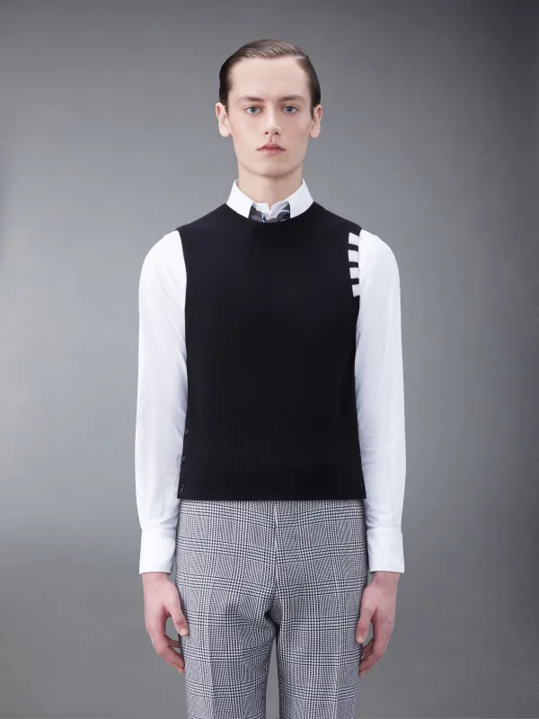 Cashmere 4-Bar Short Crew Neck Shell Top sold by Thom Browne