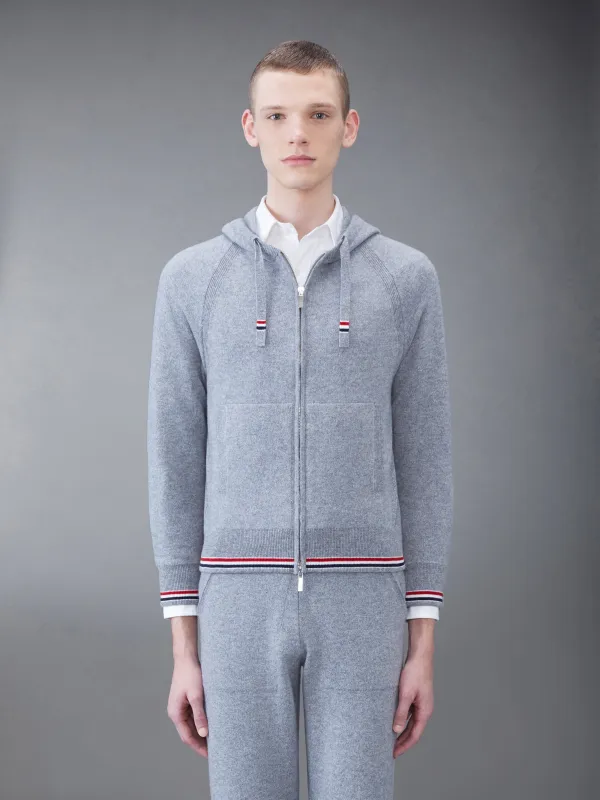 Cashmere Stripe Zip Front Hoodie sold by Thom Browne
