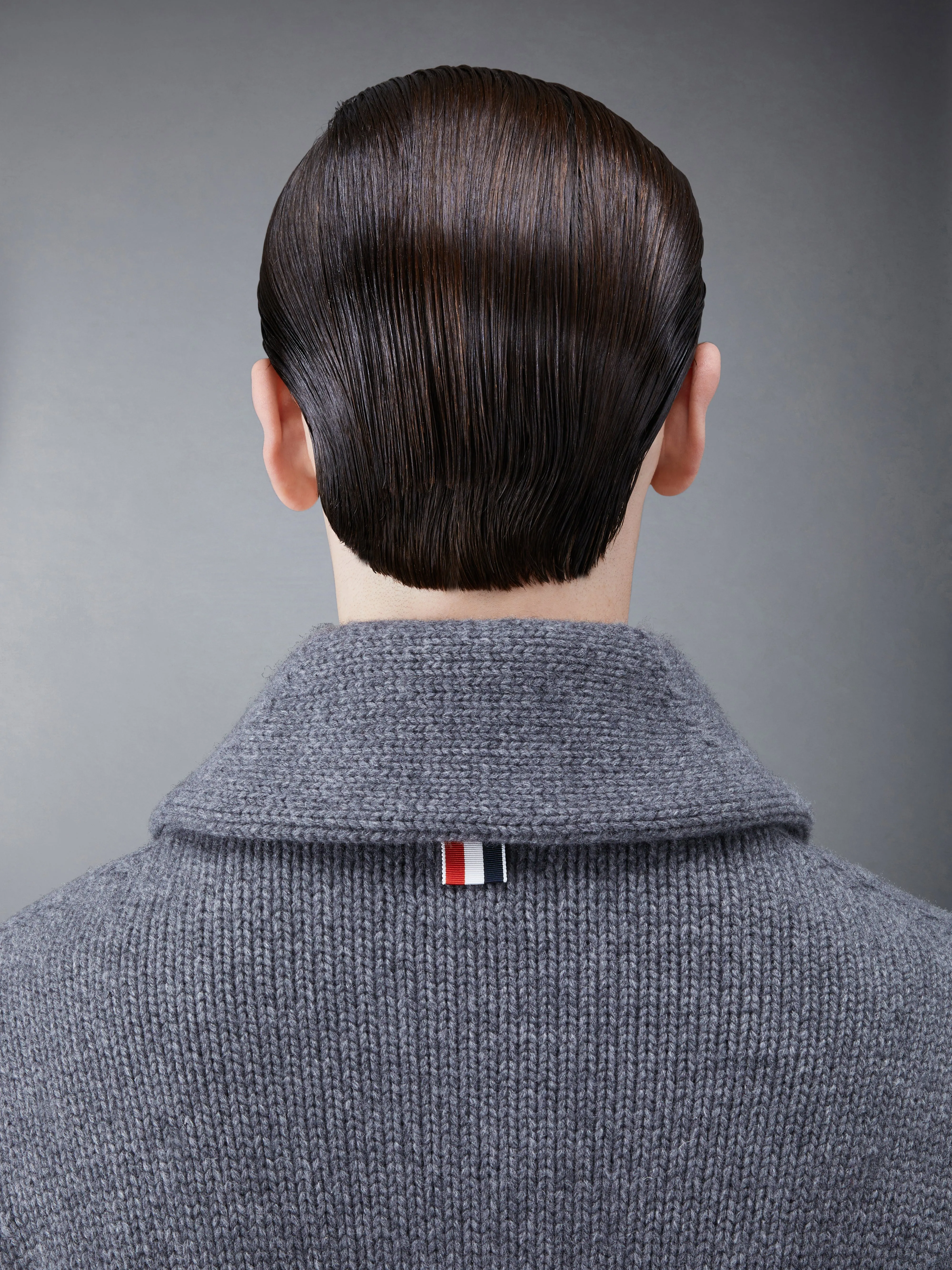 Super Chunky Cashmere Jersey Shawl Collar Cardigan sold by Thom Browne product image thumbnail 4