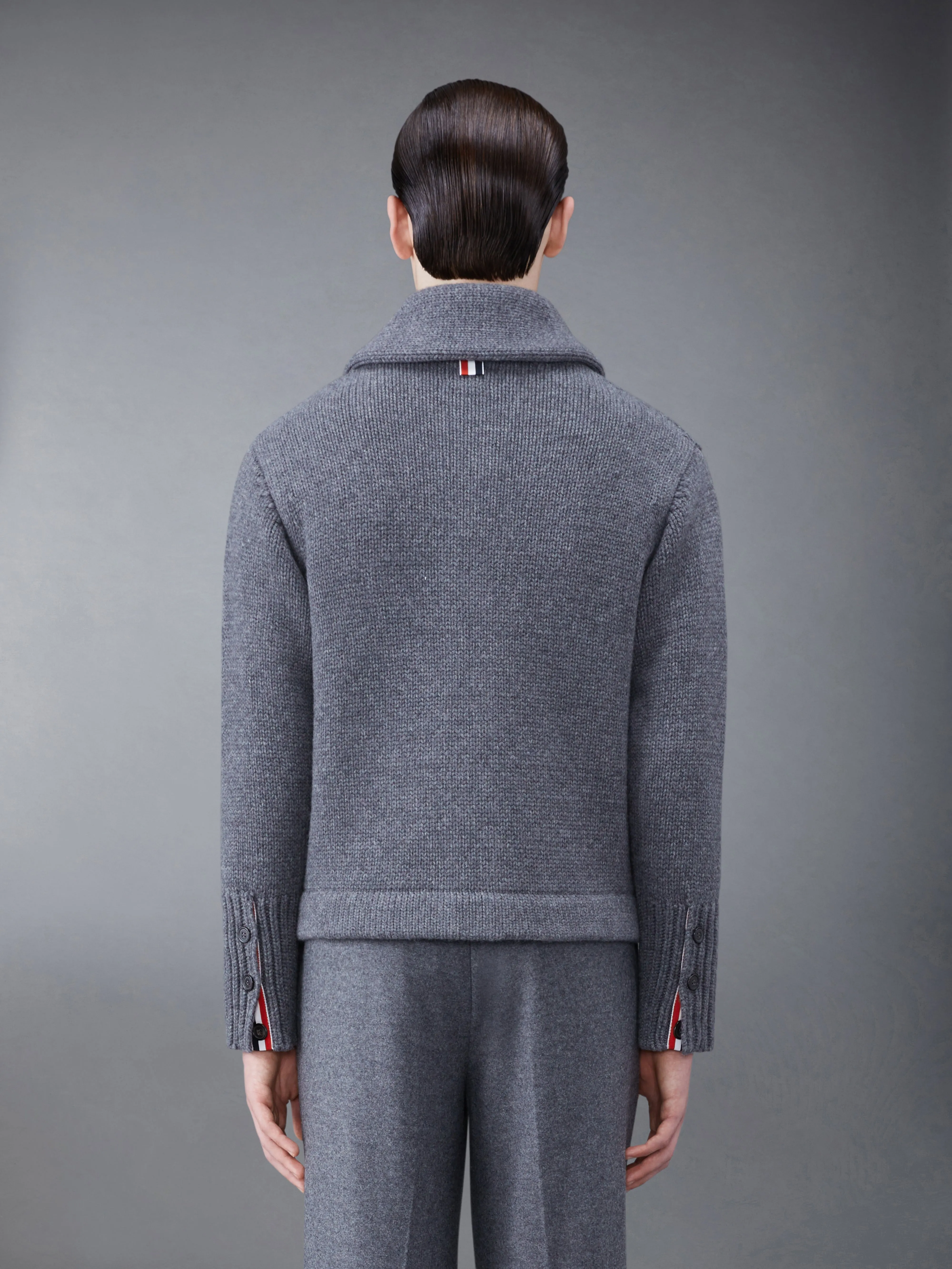 Super Chunky Cashmere Jersey Shawl Collar Cardigan sold by Thom Browne product image thumbnail 2