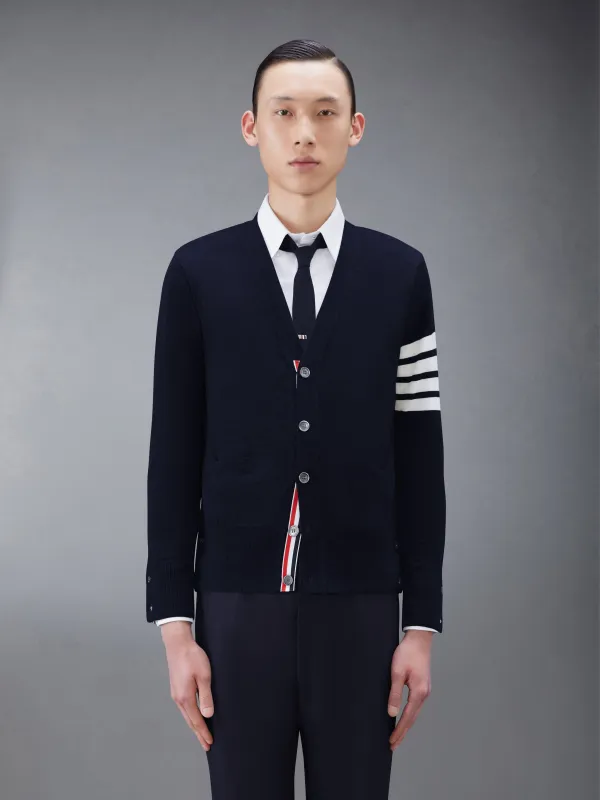 WOOL CLASSIC V-NECK CARDIGAN sold by Thom Browne