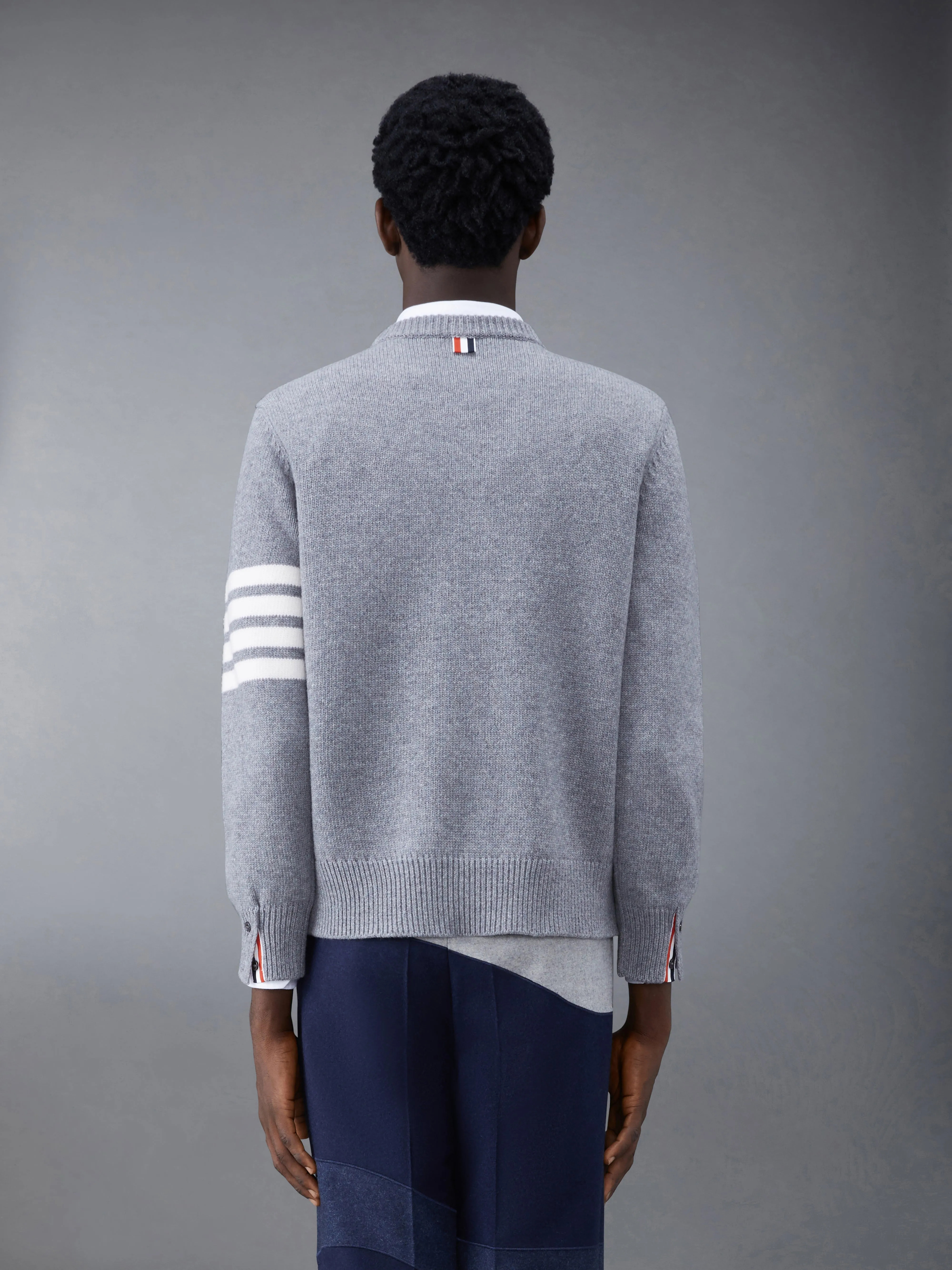 Merino Jersey 4-Bar Crew Neck Pullover sold by Thom Browne product image thumbnail 2