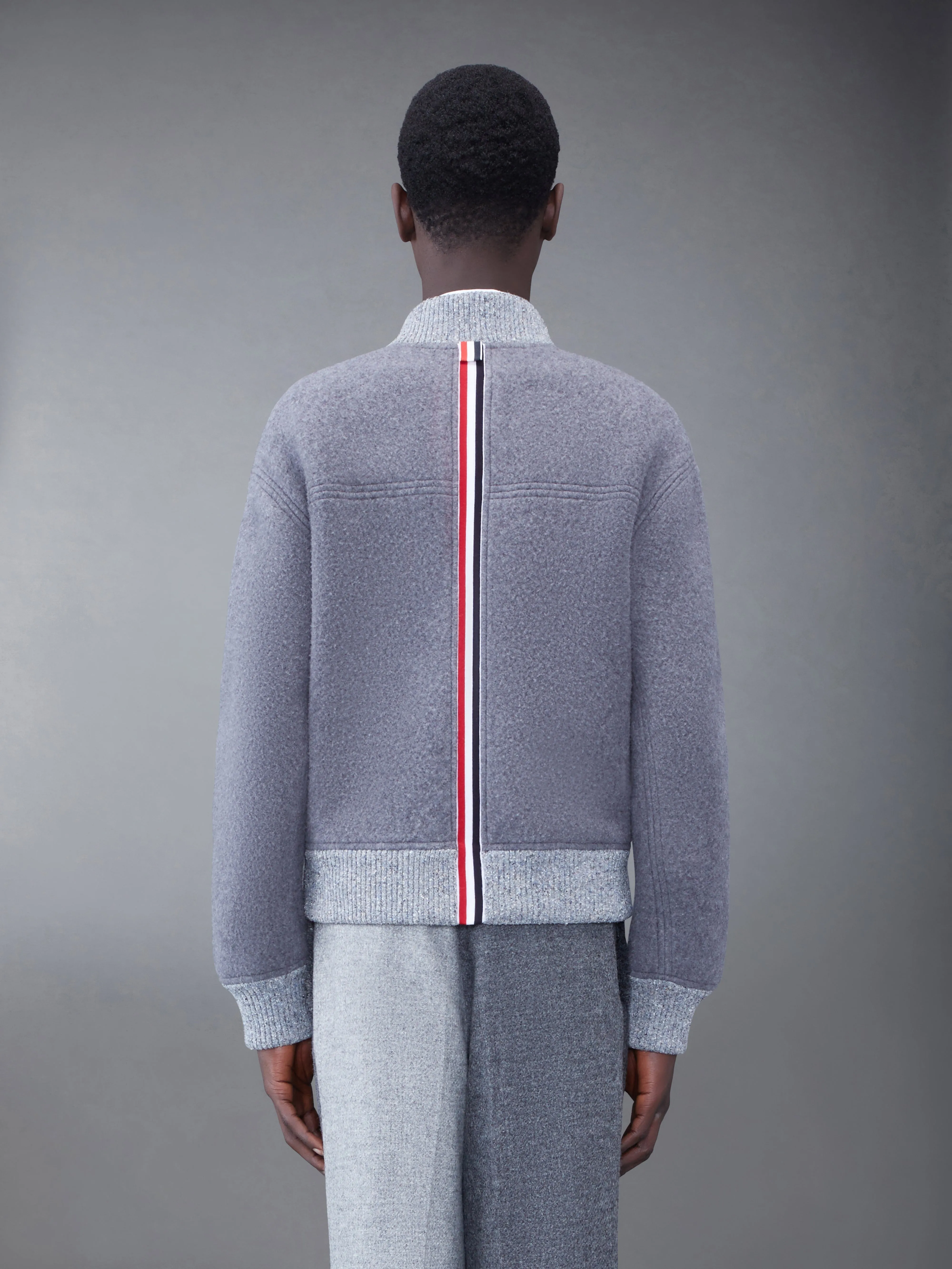 Wool Fleece Stripe Bomber sold by Thom Browne product image thumbnail 3