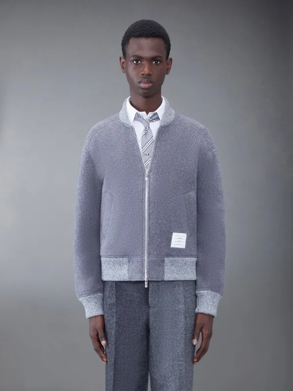 Wool Fleece Stripe Bomber sold by Thom Browne