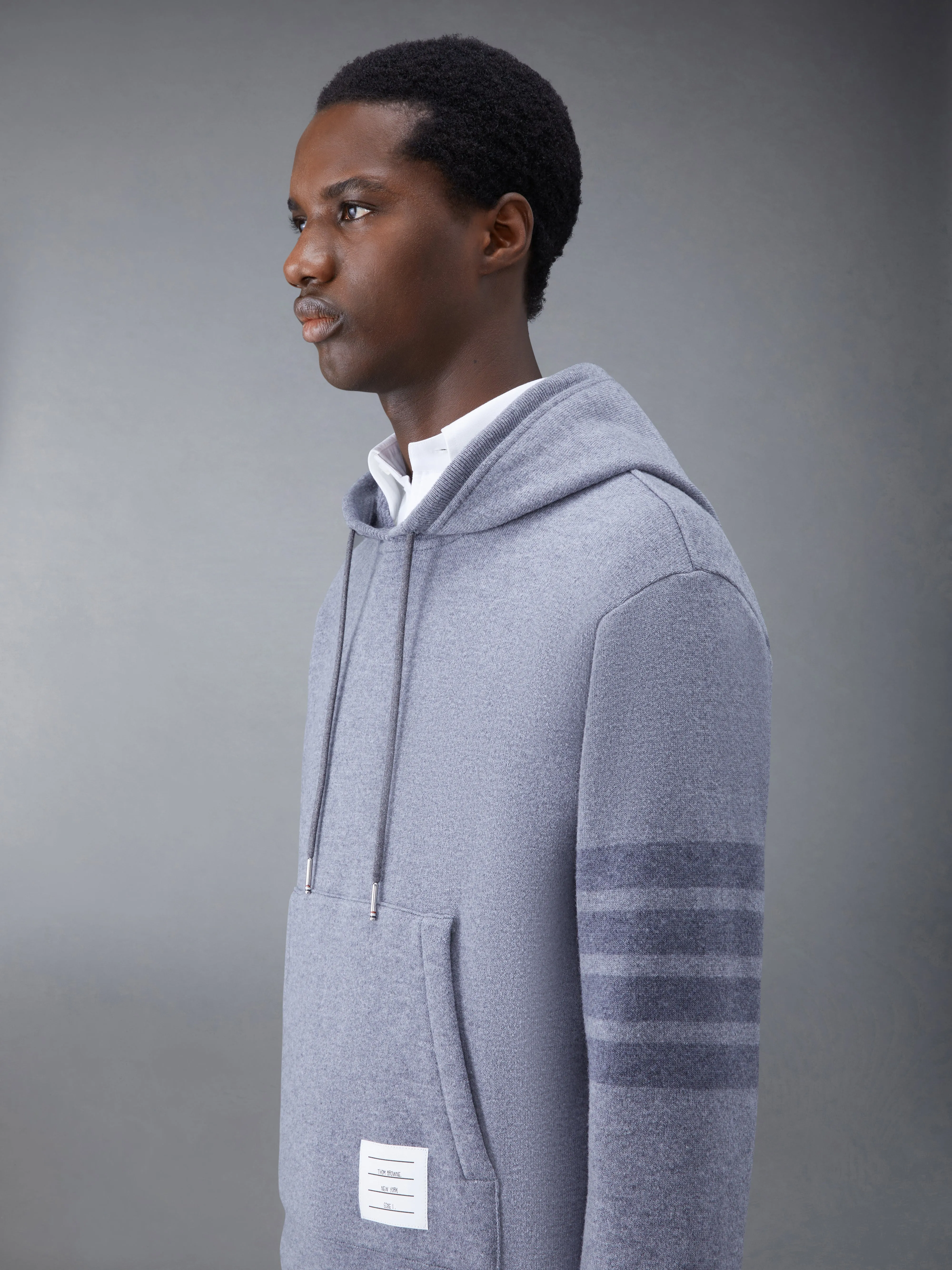 Wool Loopback 4-Bar Hoodie Pullover sold by Thom Browne product image thumbnail 5