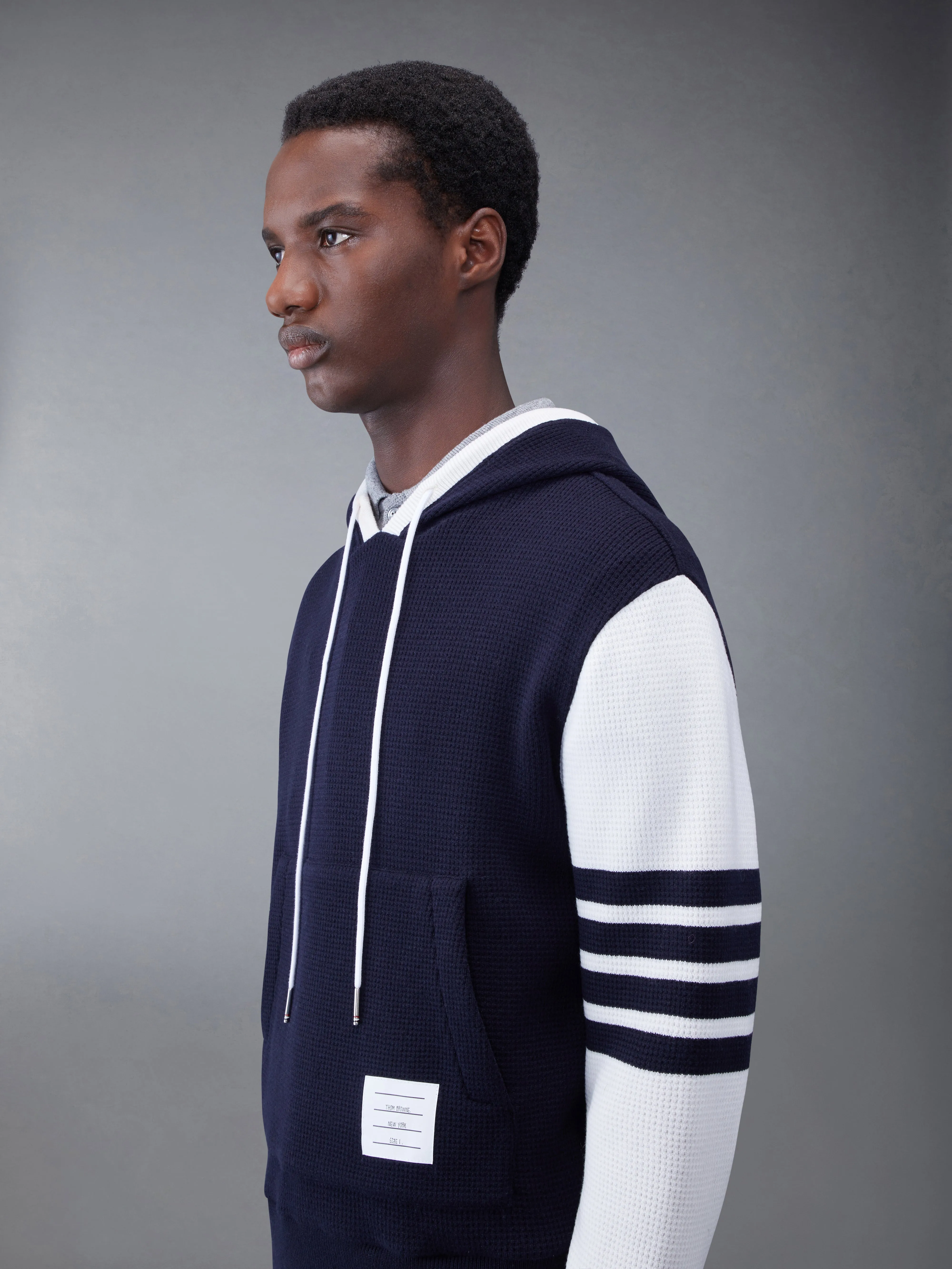 CASHMERE WAFFLE 2003 4-BAR HOODIE sold by Thom Browne product image thumbnail 4