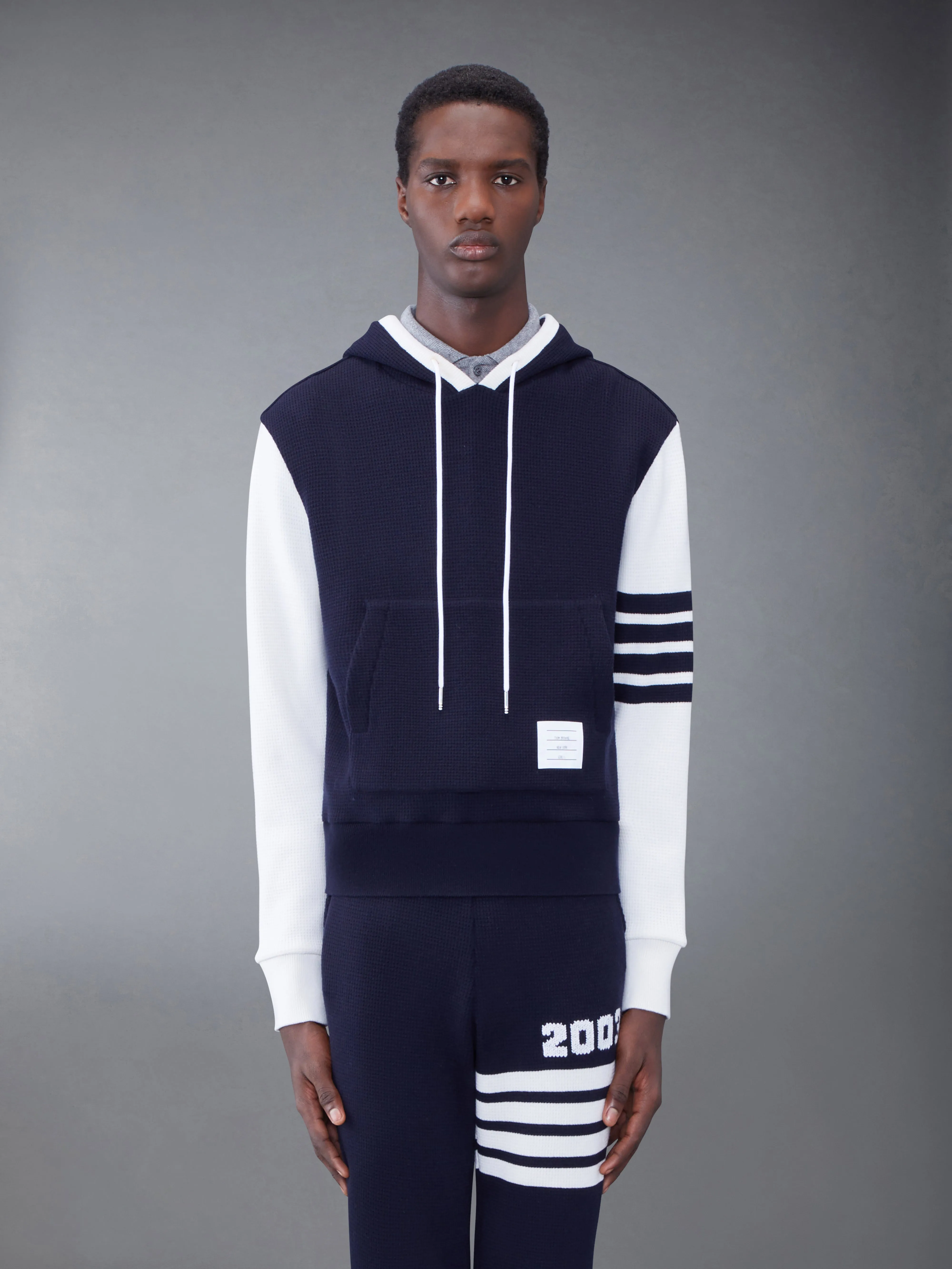 CASHMERE WAFFLE 2003 4-BAR HOODIE sold by Thom Browne