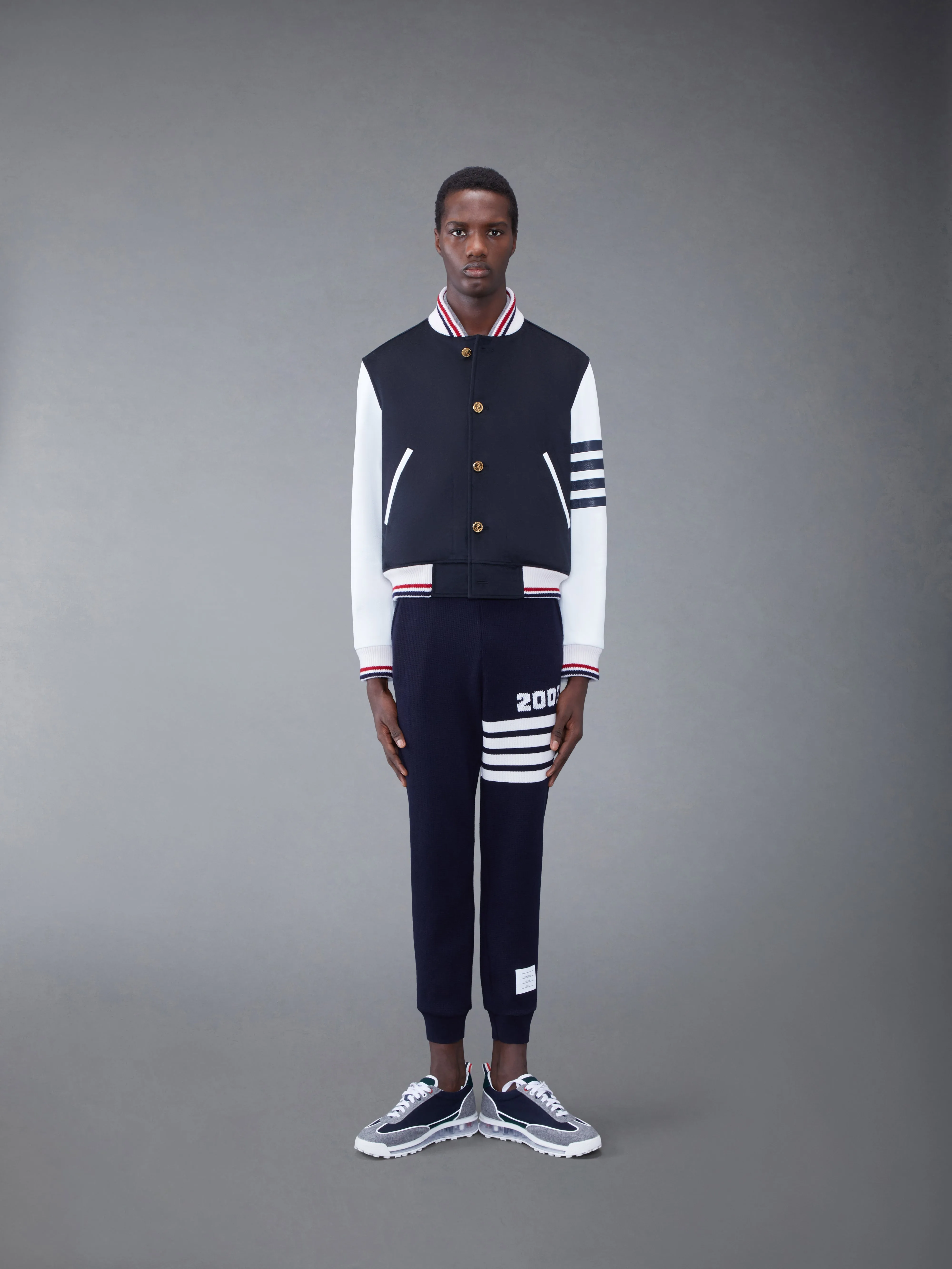KNIT RIB 2003 4-BAR BLOUSON JACKET sold by Thom Browne product image thumbnail 3