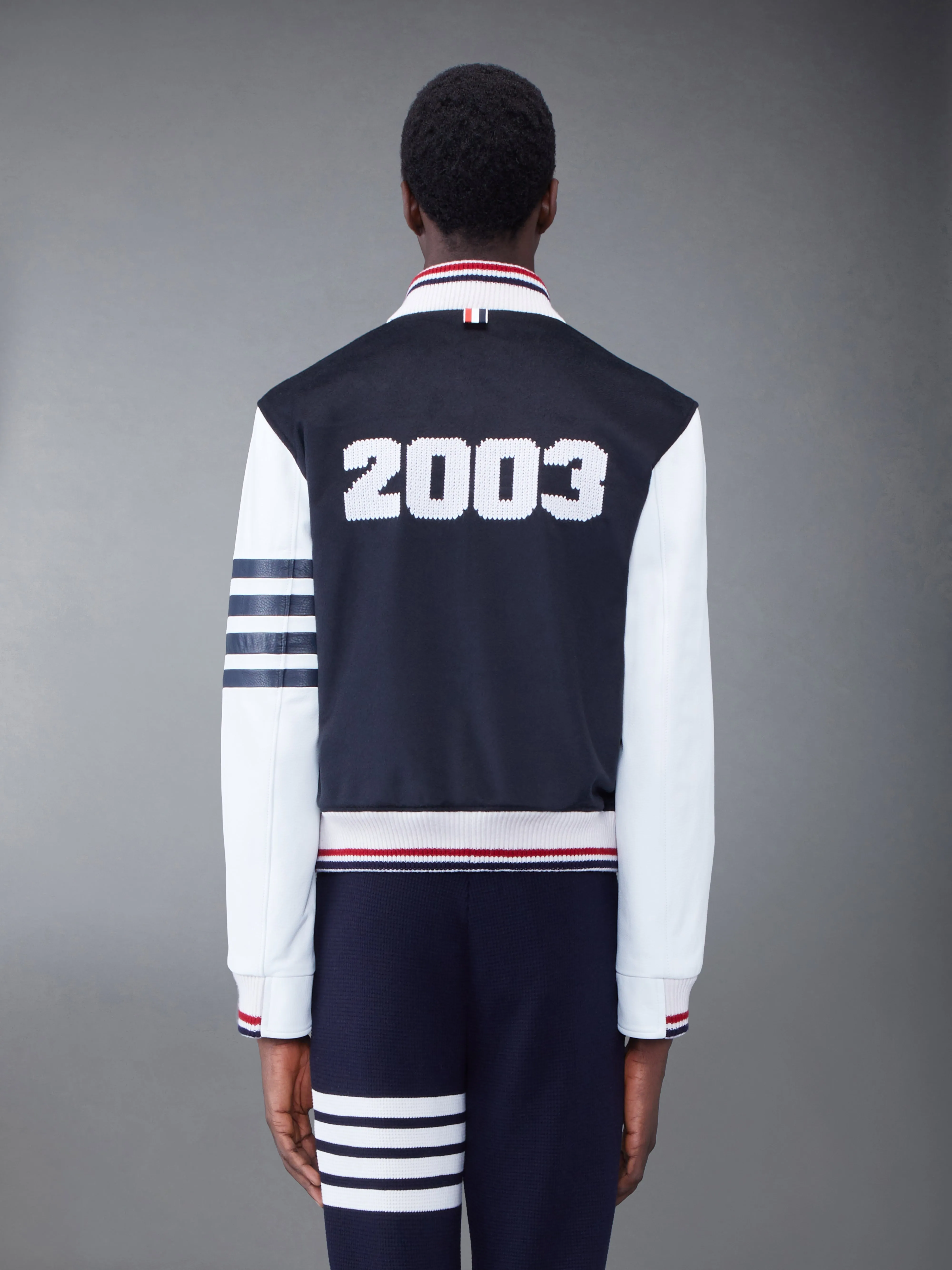 KNIT RIB 2003 4-BAR BLOUSON JACKET sold by Thom Browne product image thumbnail 2