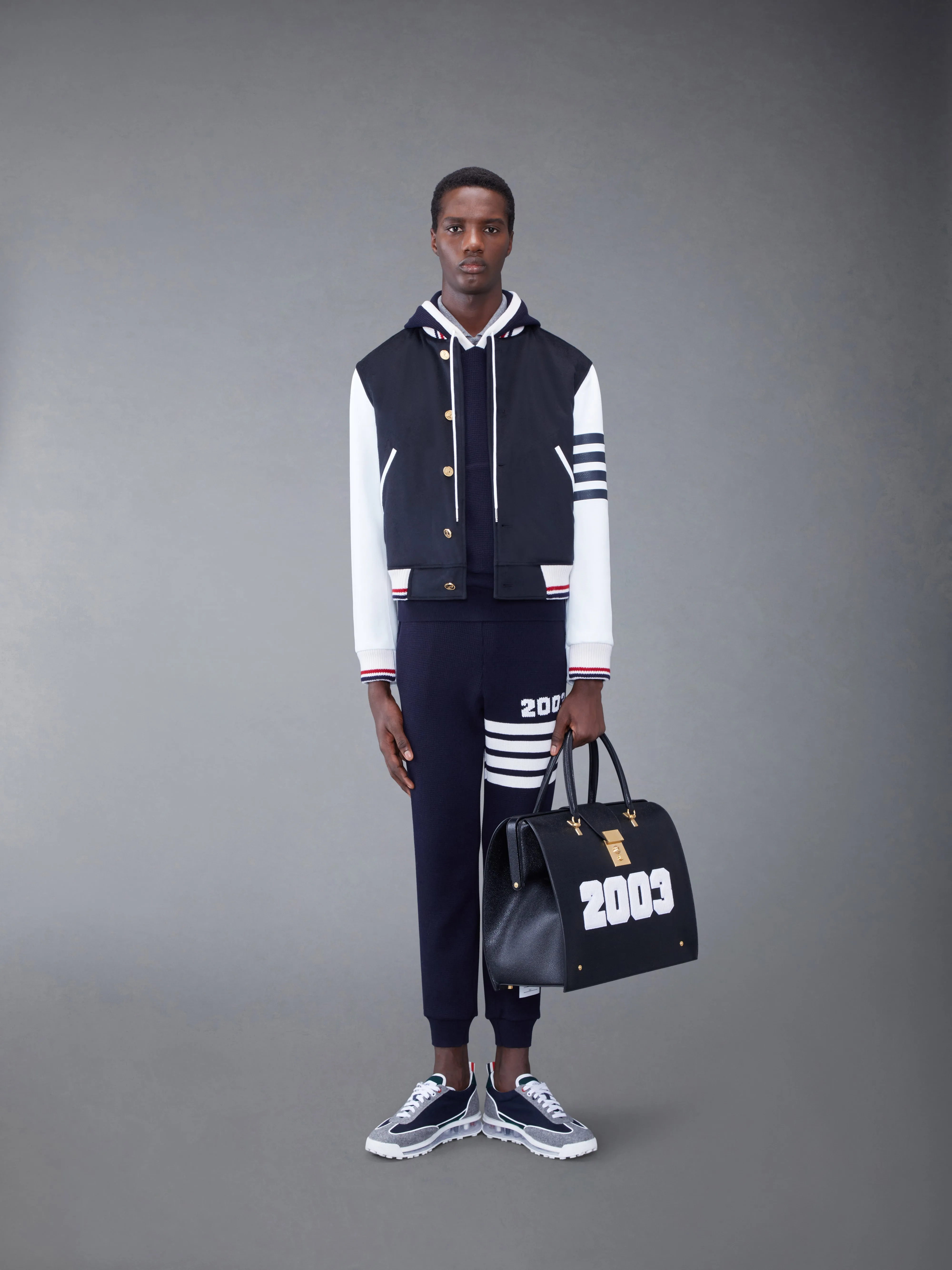 KNIT RIB 2003 4-BAR BLOUSON JACKET sold by Thom Browne product image thumbnail 4