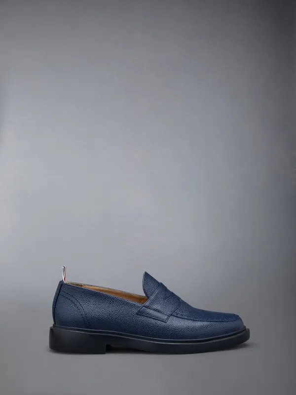Pebble Grain Leather Rubber Sole Penny Loafer sold by Thom Browne