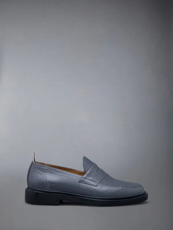 Pebble Grain Leather Rubber Sole Penny Loafer sold by Thom Browne