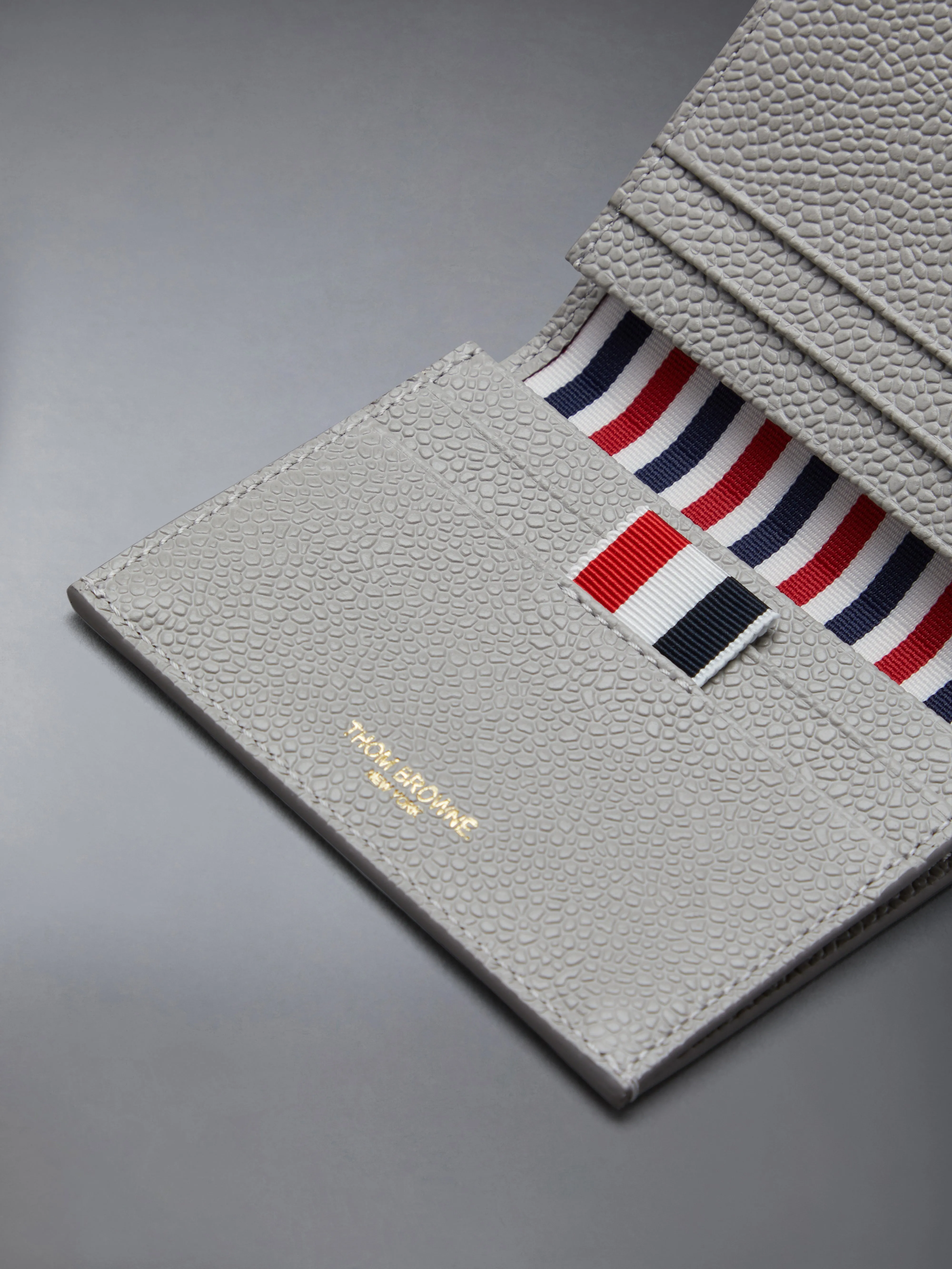PEBBLE GRAIN LEATHER DOUBLE CARD HOLDER sold by Thom Browne product image thumbnail 4